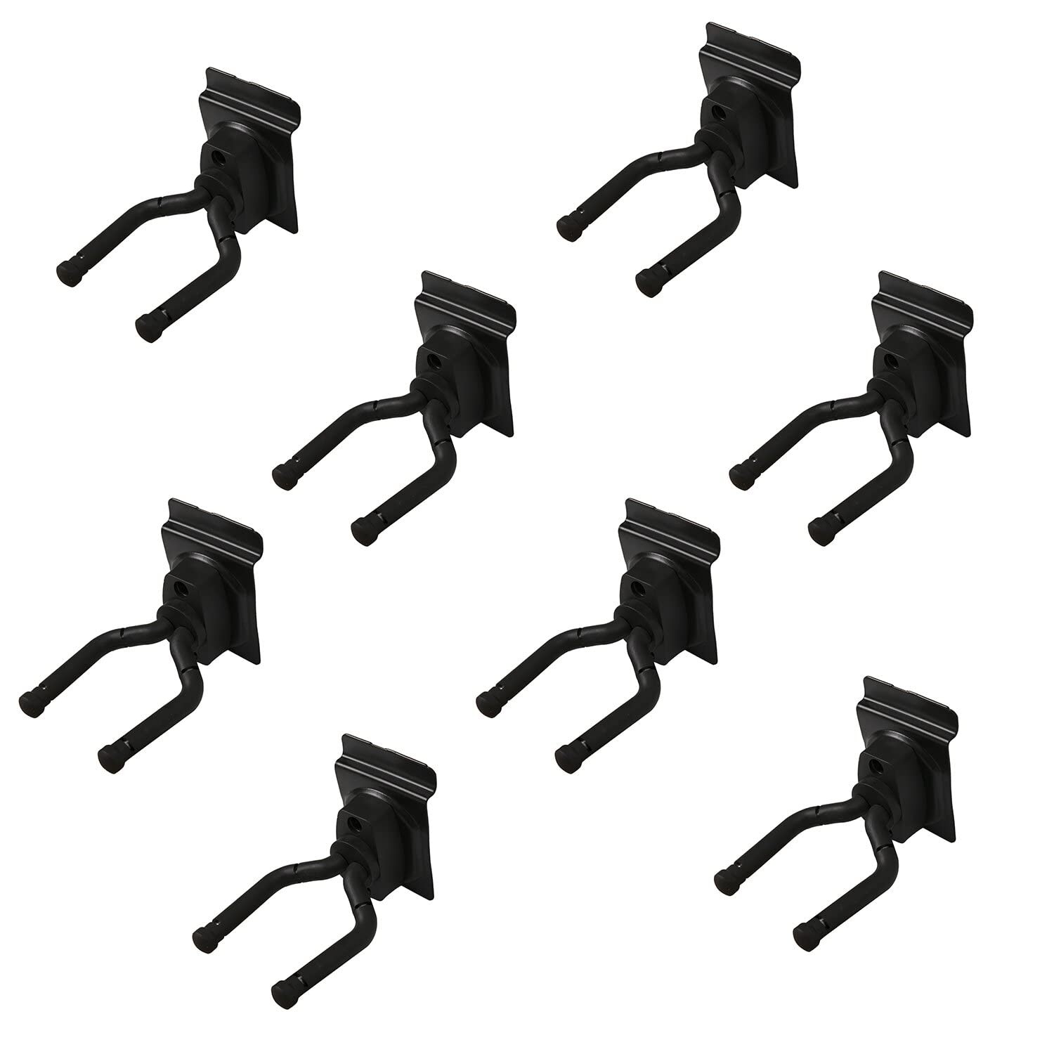 XCHTX Guitar Hook Slatwall Adjustable Wall Mount short 8pack, Black 