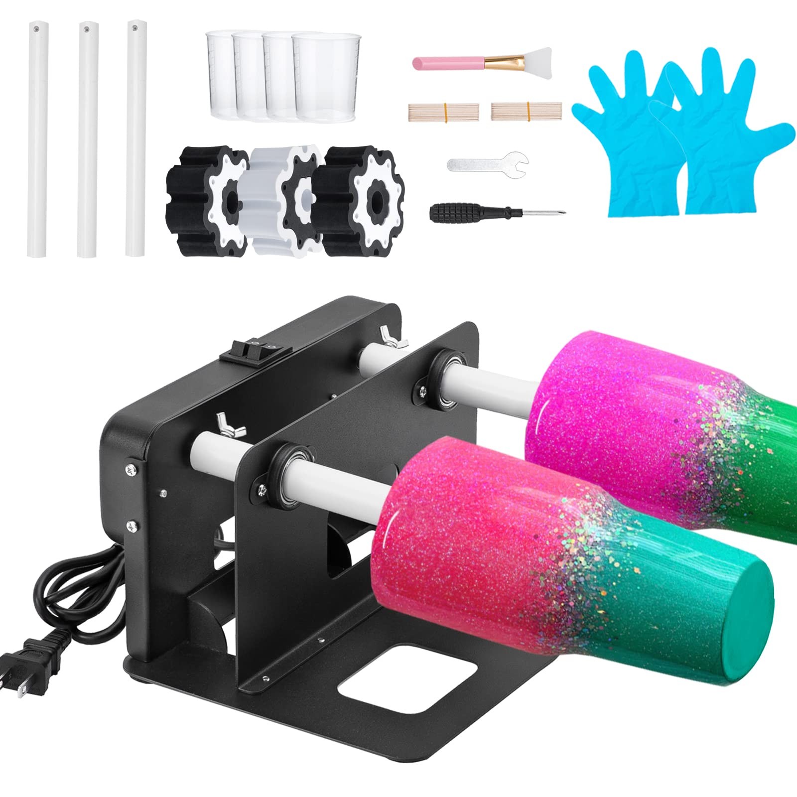 Cup Turner Tumbler Spinner Double Matal Frame Crafts Tumbler Double Cuptisserie 