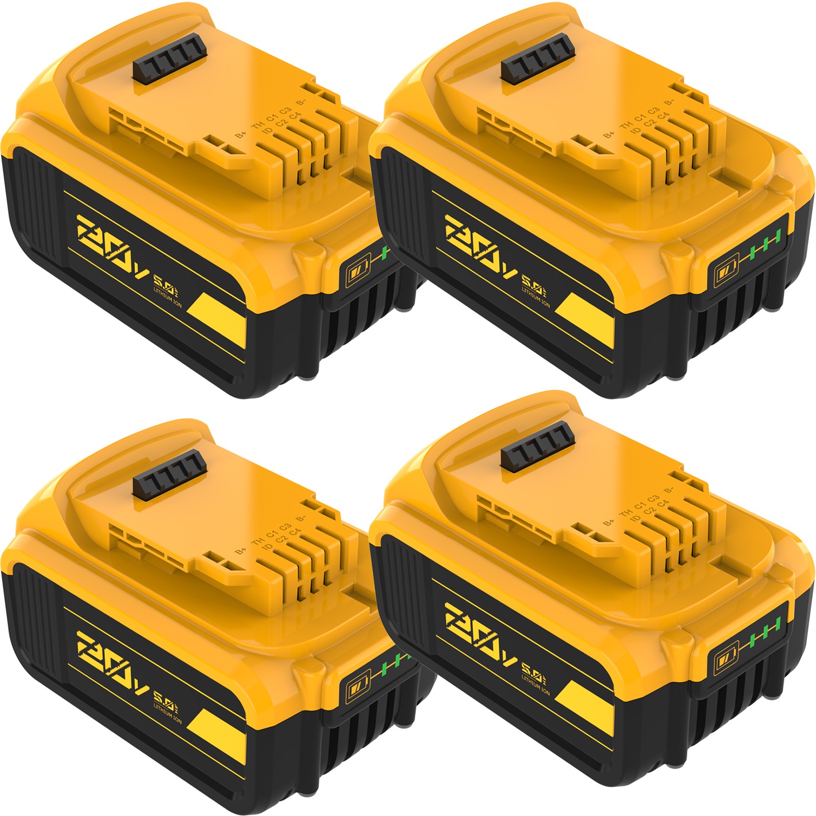 4x Replace 20V For DeWalt 20 Volt Max XR 5.0AH Lithium Ion Battery DCB205 DCB206