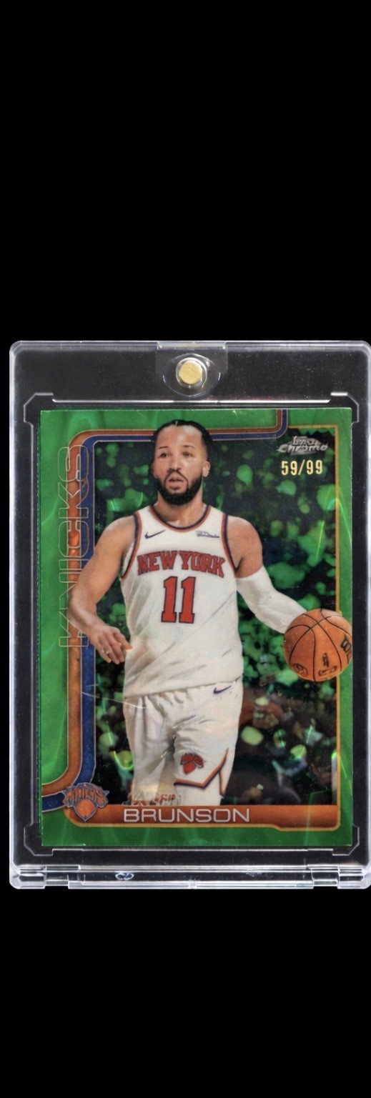 Topps 2025-26 Chrome Jalen Brunson #101 Green RayWave Refractor /99 Knicks
