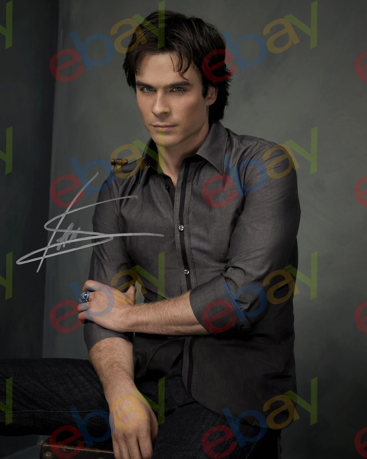 Ian Somerhalder - REPRINT signed 8x10 Photo Damon Salvatore in VAMPIRE Diaries