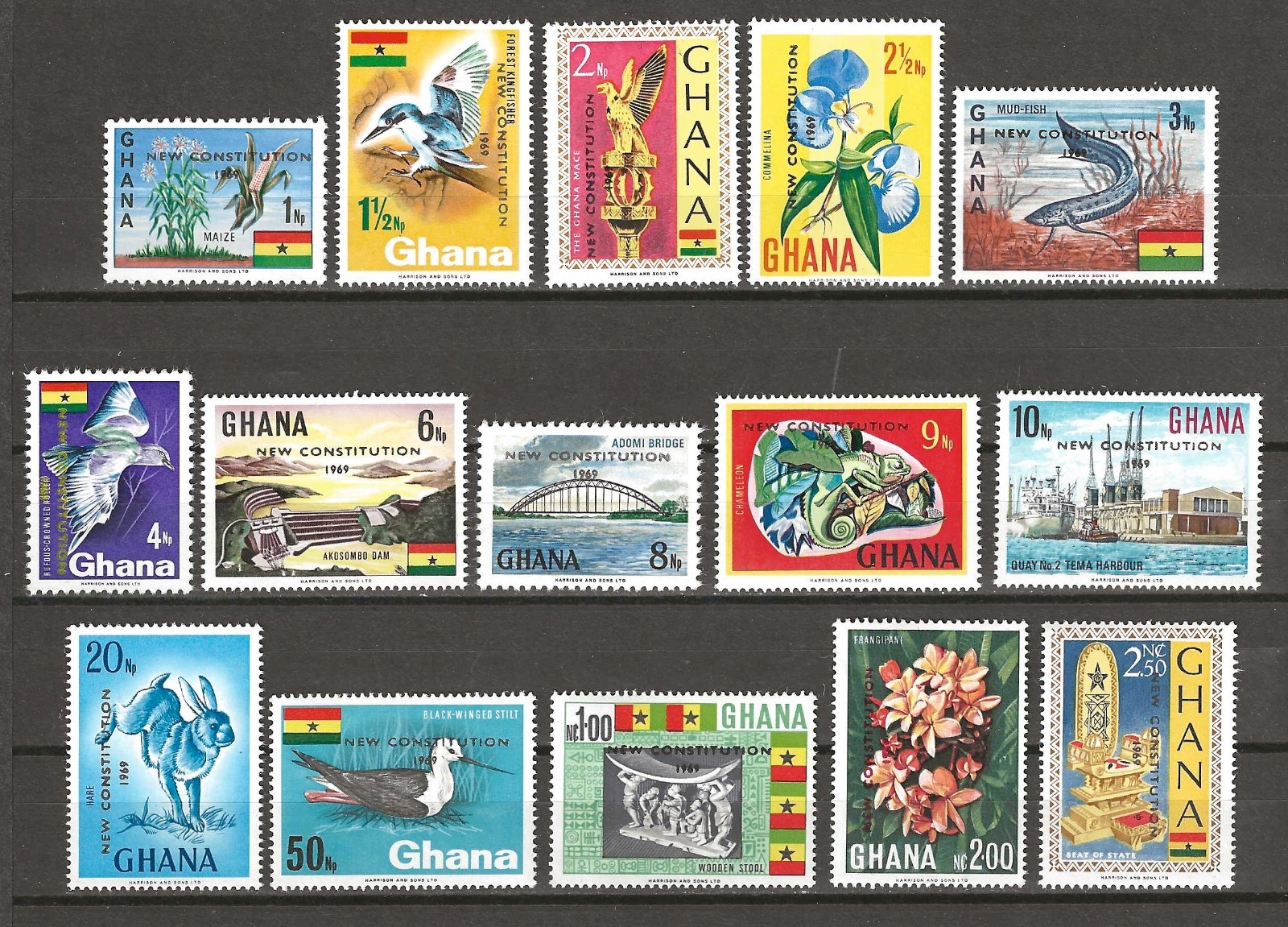 GHANA 1969 SG 541/555 MNH