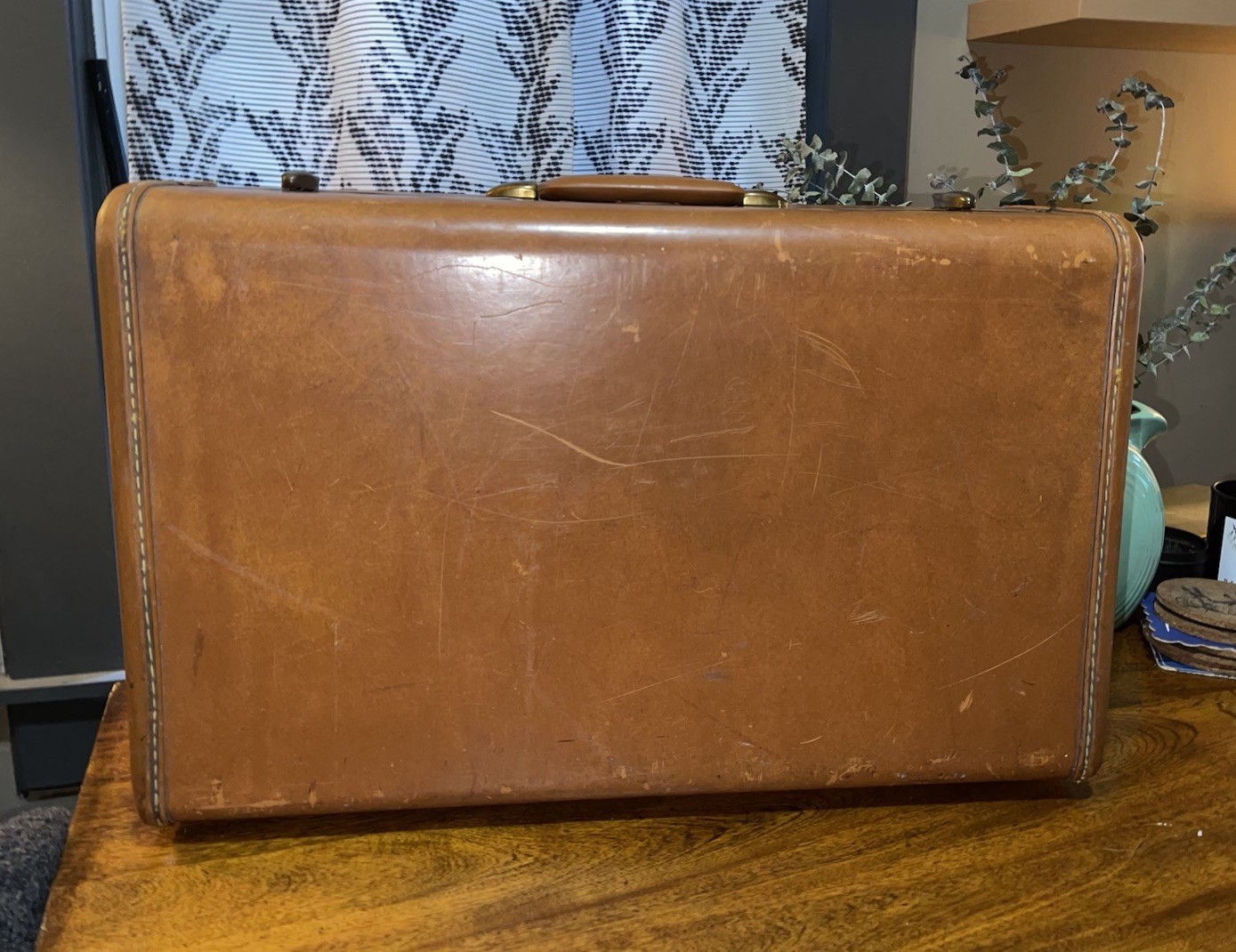 VTG 50’s Samsonite 21” Shwayder Bros Brown Hard Shell Suitcase Luggage