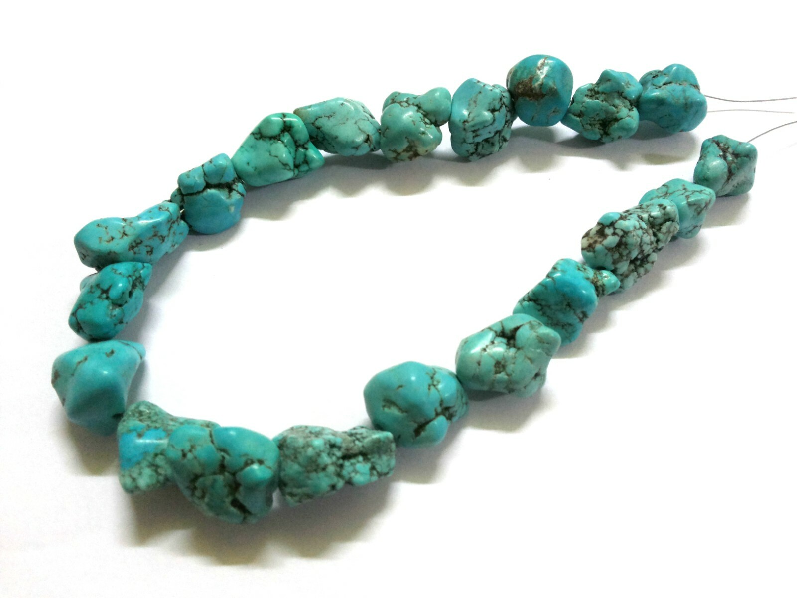 1 Strand Natural Turquoise Nuggets Tumble Smooth 10-14mm Beads 12"inch