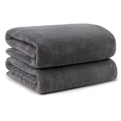  Bath Towels Pack of 2(27'' x 54'') - Soft Feel, Highly 2 Pack Bath Towels Grey
