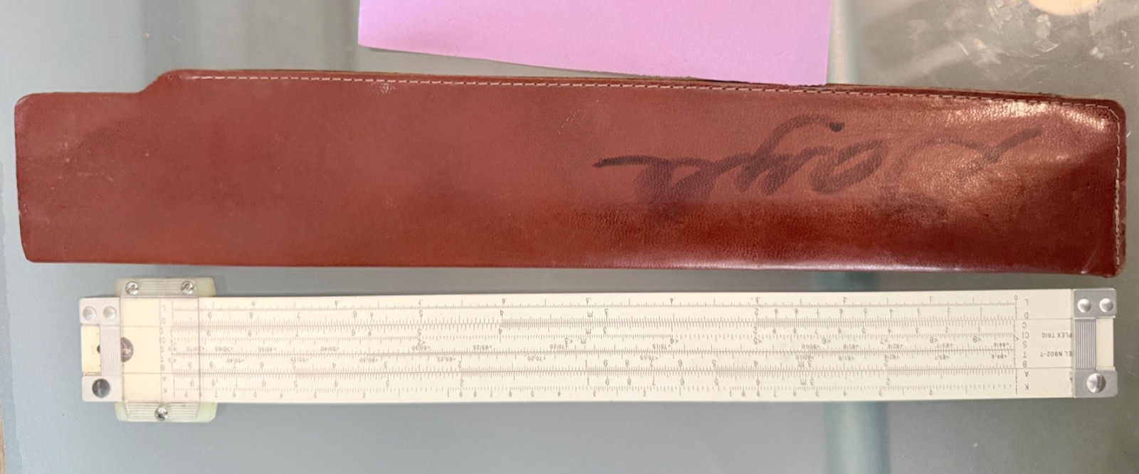 Vintage Slide Rule Pickett Model N902-T Simplex Trig W/ Leather Case