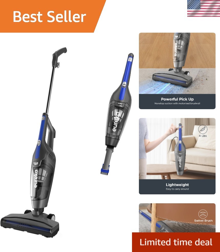 Corded Stick Vacuum Cleaner for Home Pet Hair, Lightweight Stick Vacuum Clean...