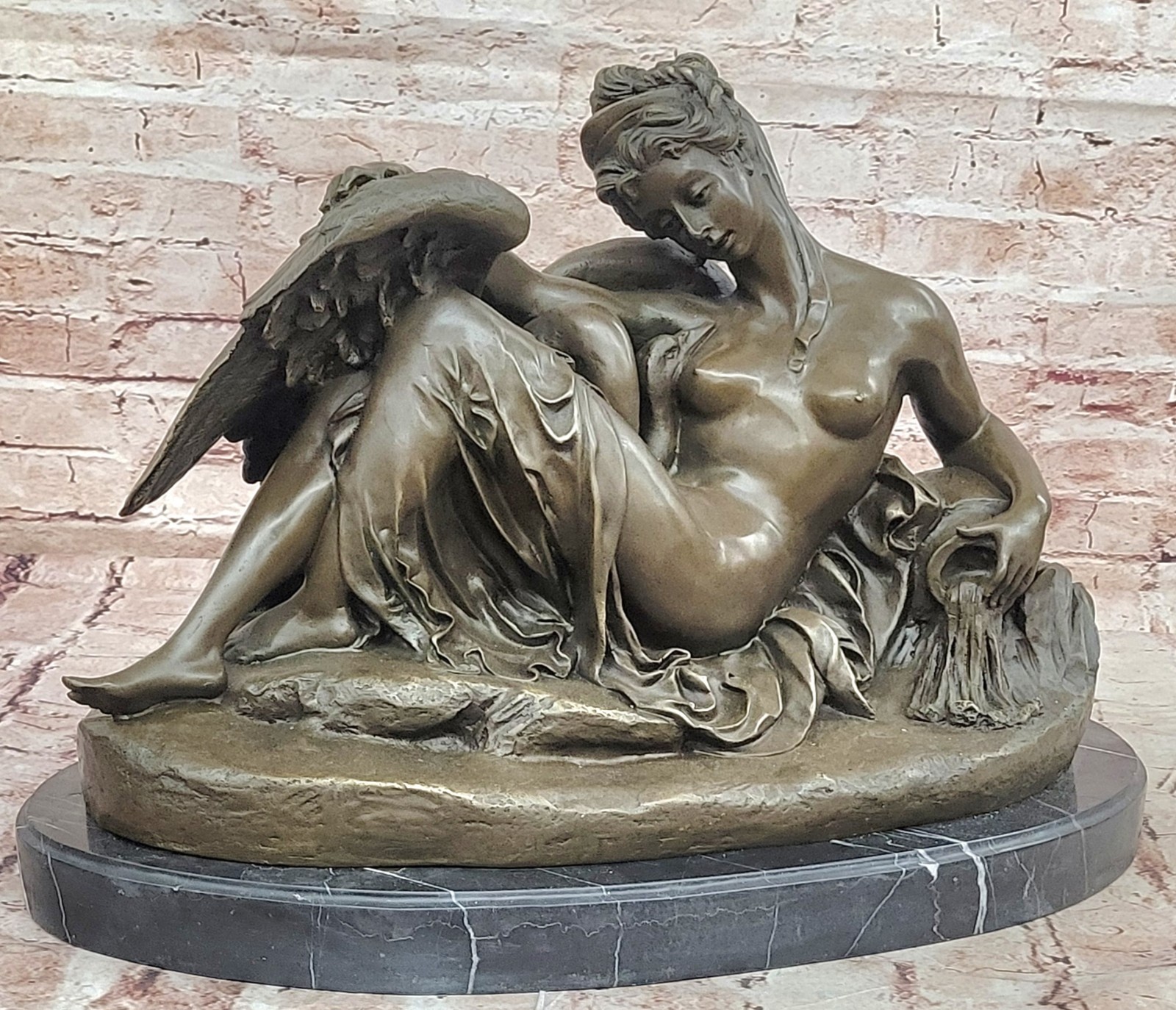 Carrier Belleuse Style Leda Swan Bronze Sculpture Gallery Edition