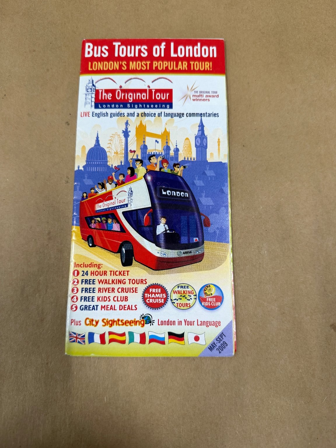 Vintage 2009 London Sightseeing The Original Tour Bus Map Brochure Guide