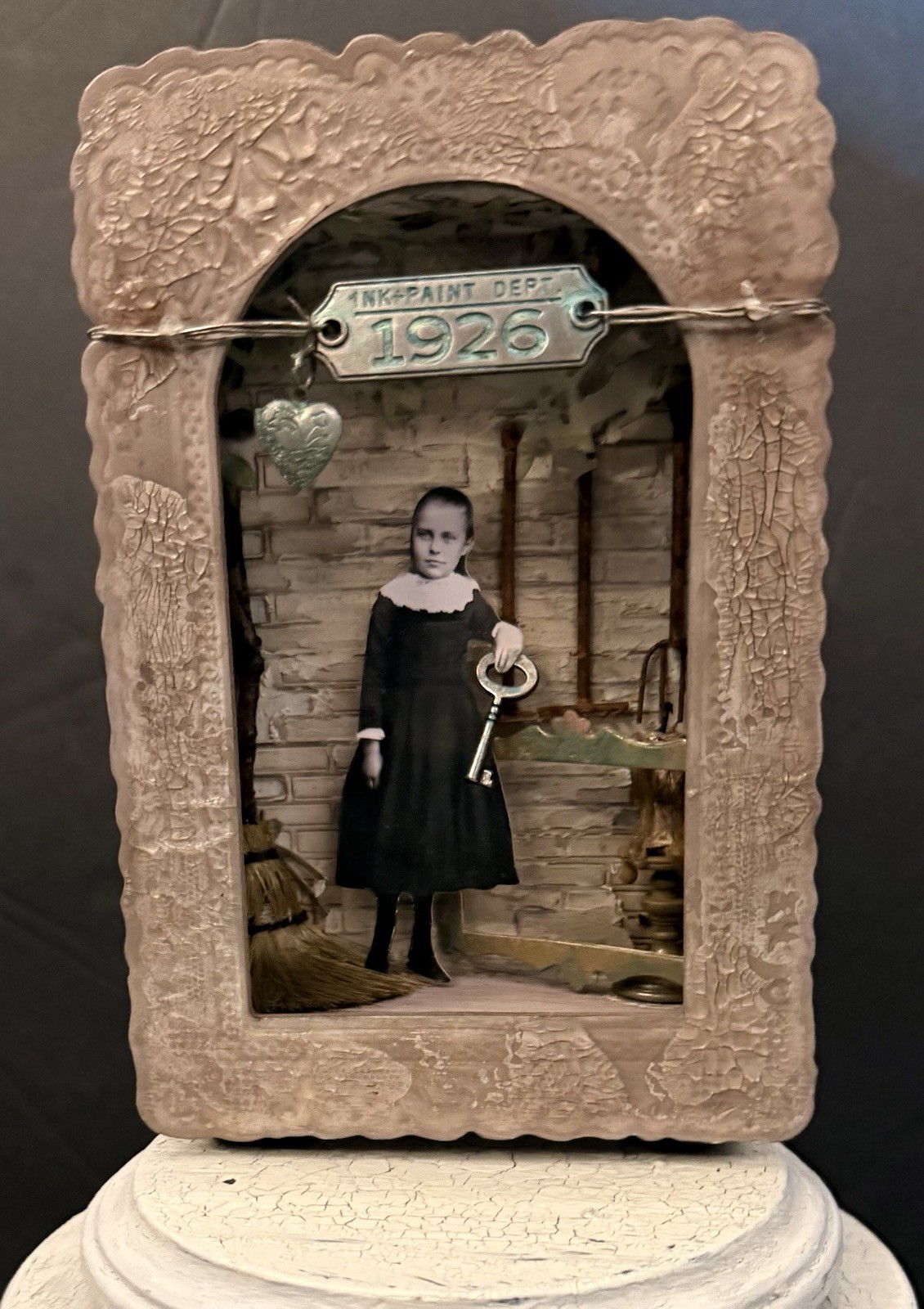 Mixed Media Assemblage Dept. 1926 OOAK Original Handmade Vintage Tim Holtz ￼