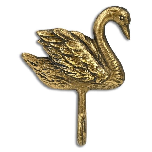 Cheungs 6222GD Cybele 5.75 Cast Iron Swan Wall Hook - Gold