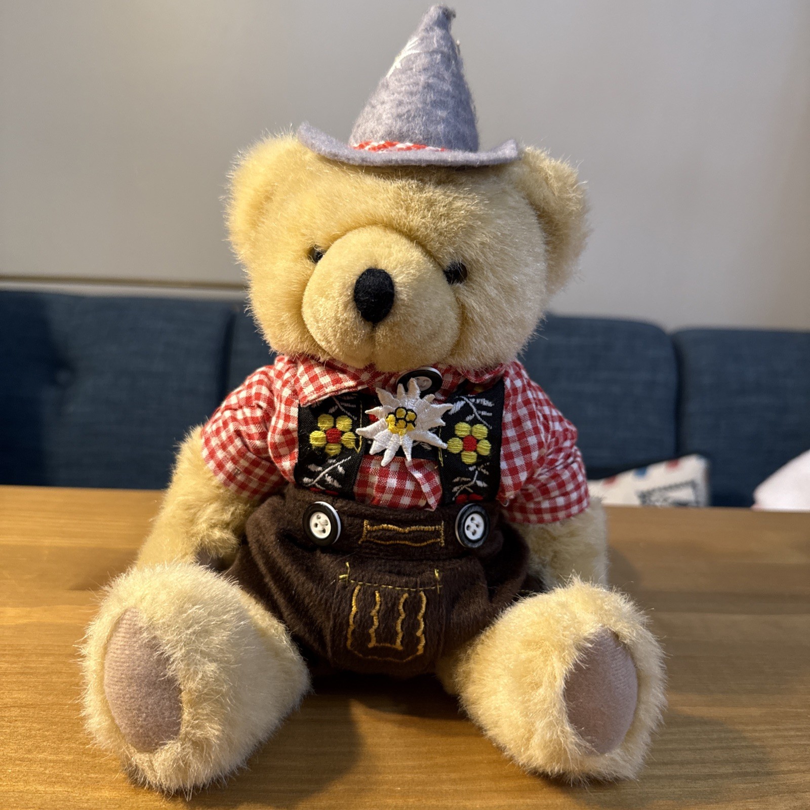 VTG Plush 12" Teddy Bear ES Gerhardshofen German Outfit D-91466 Lederhosen