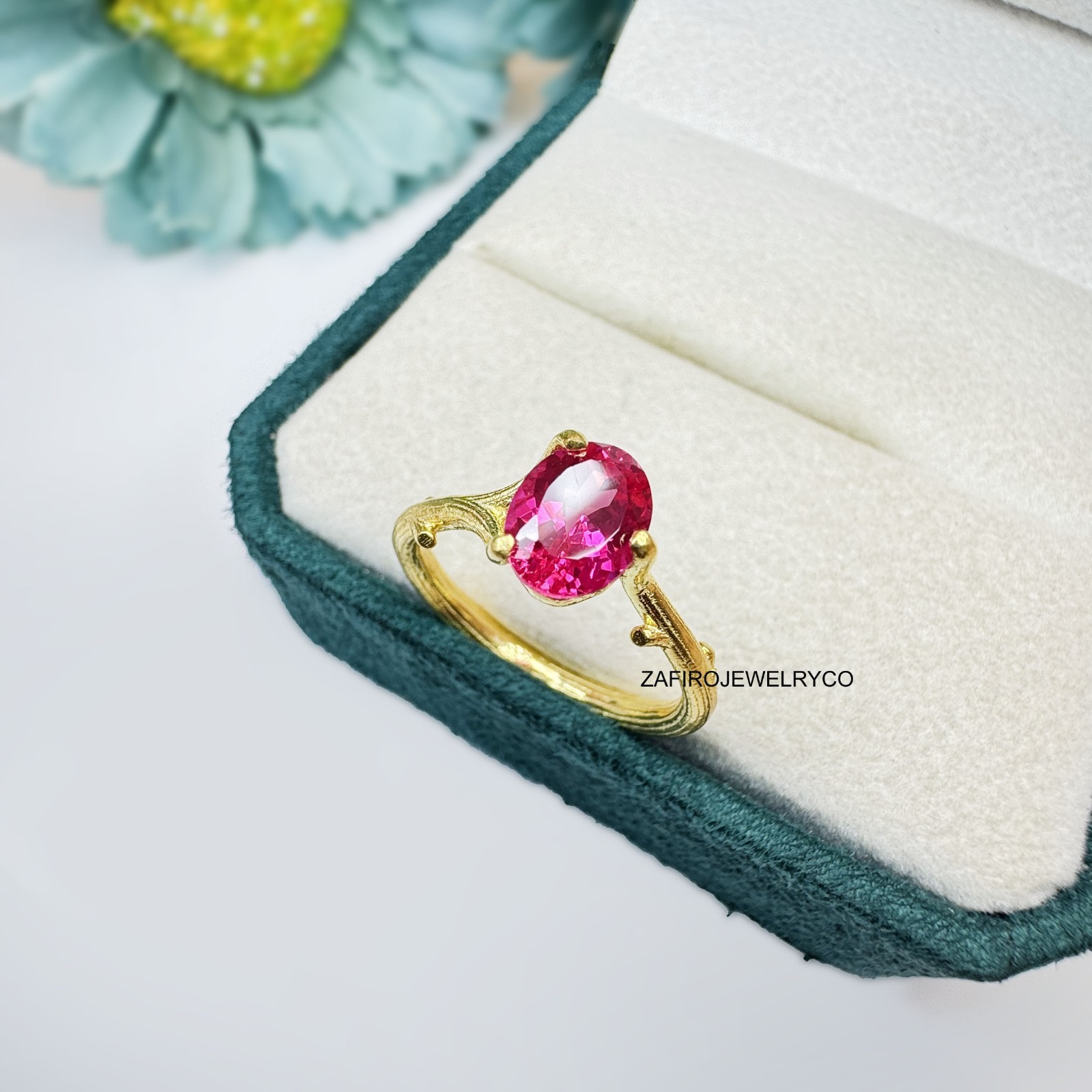Pink Sapphire Ring, 925 Sterling Silver, Bridesmaid Ring, Lab Created Sapphire