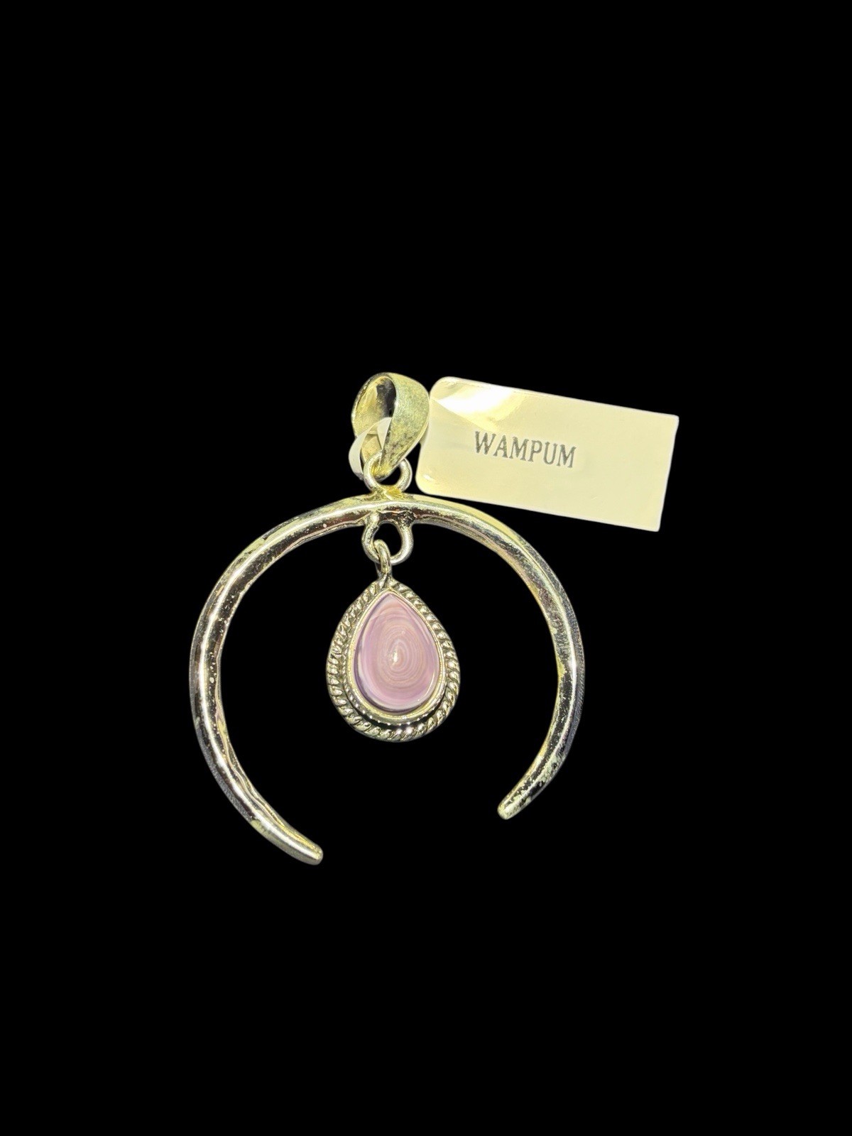 Beautiful Sterling Silver Wampum Stone Naja PENDANT..925 Sterling Silver