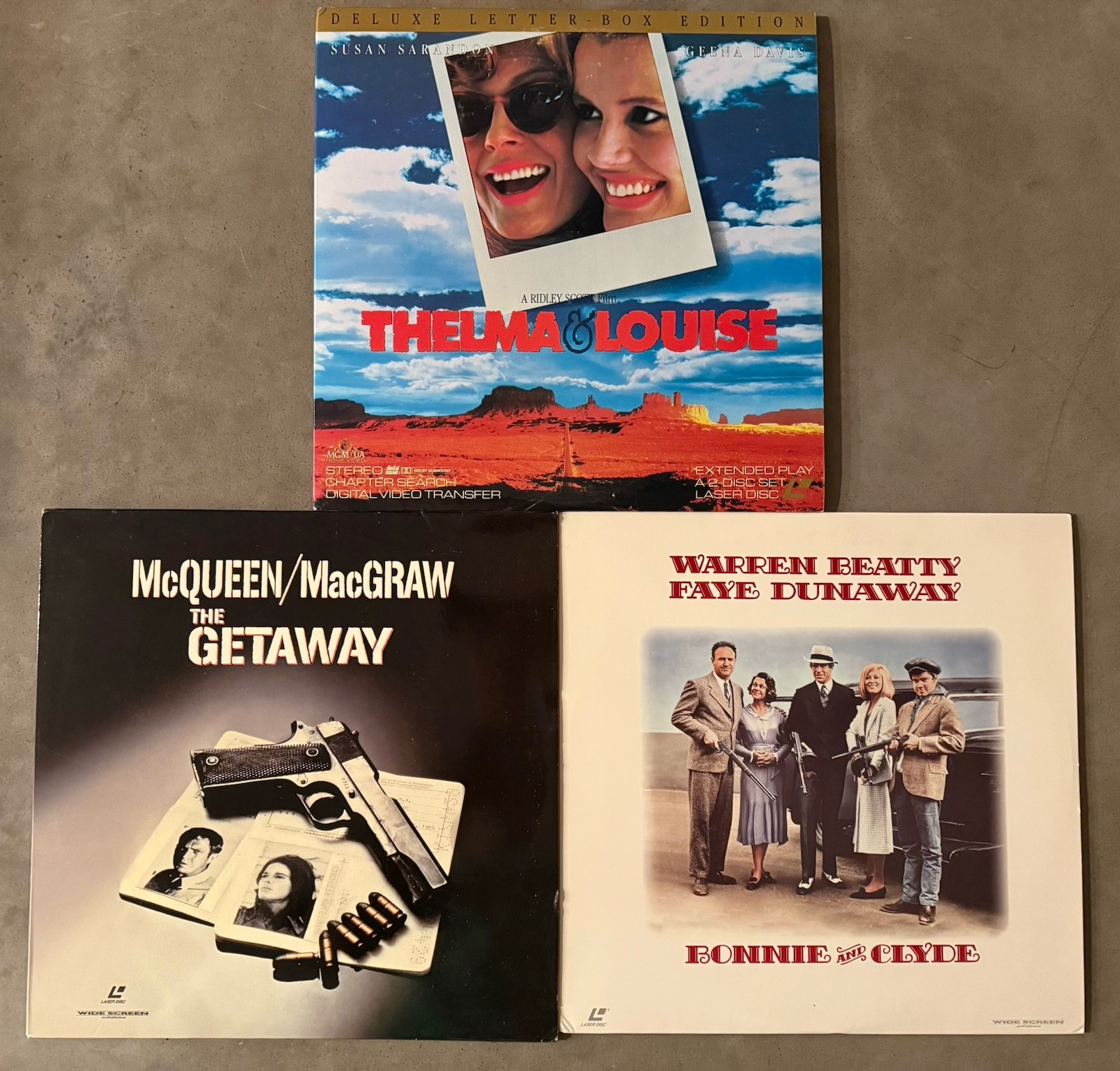 Outlaw Americana WS LD Lot - Bonnie & Clyde Thelma & Louise Getaway Laserdiscs