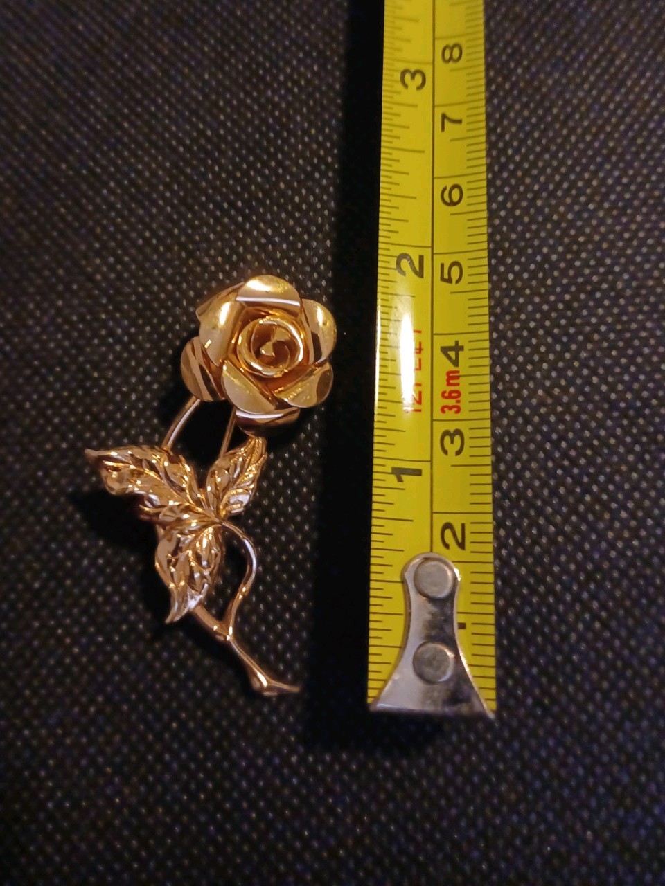 Beau Sterling Silver Rose Vintage Pin Brooch Gold-Tone Signed