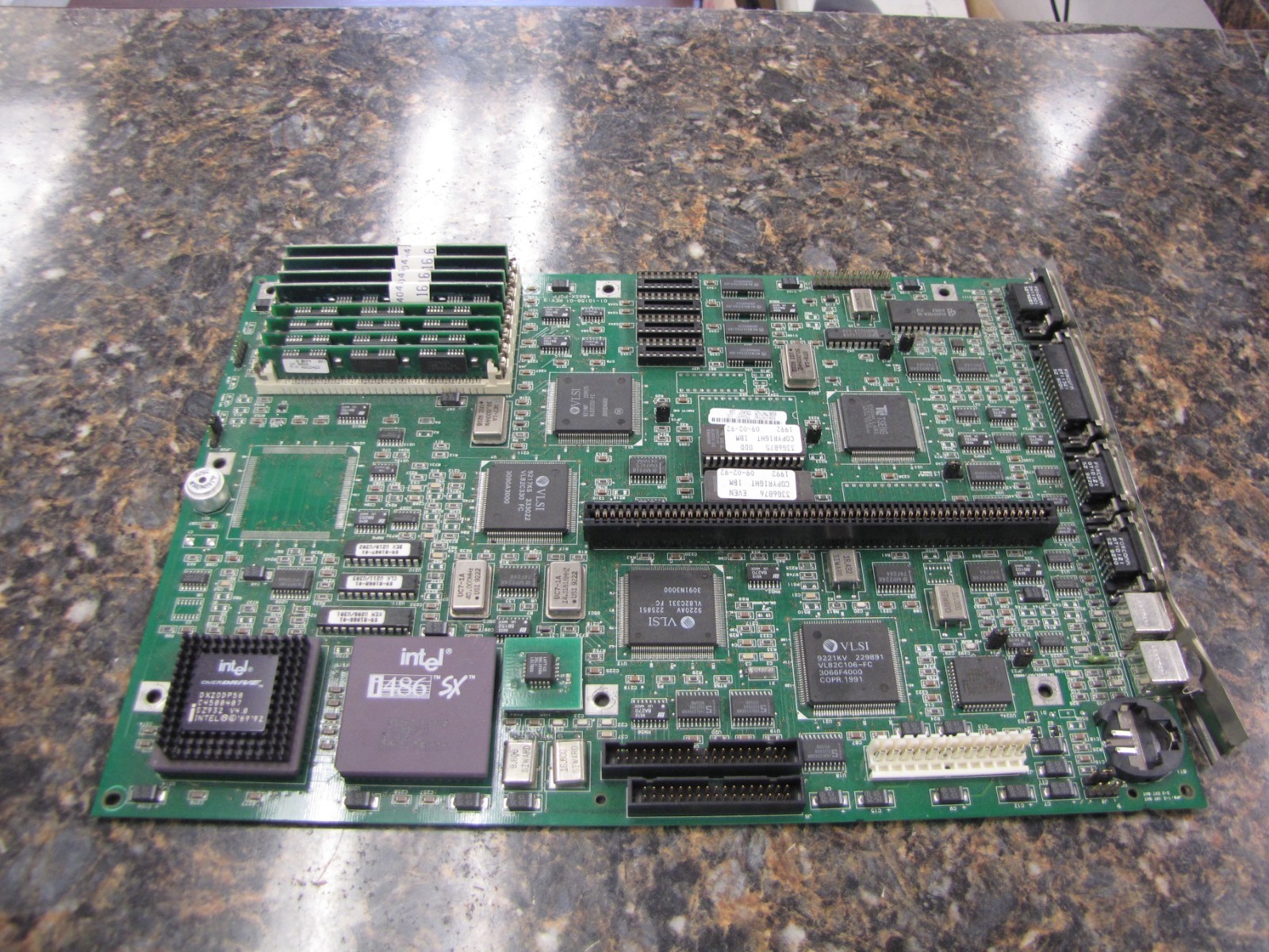 Vintage 1992 IBM Intel i486 SX and DX20DP50 OverDrive Processor Motherboard