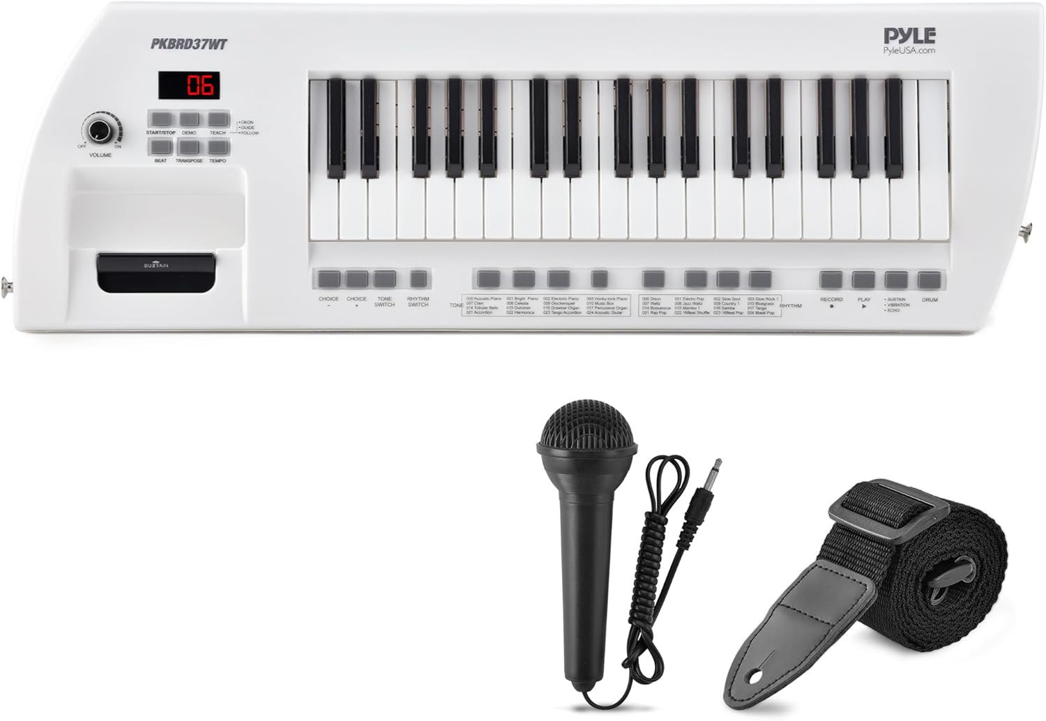 Portable Piano Keyboard, Compact Design 37 Key Electronic Piano Keyboard & Digit