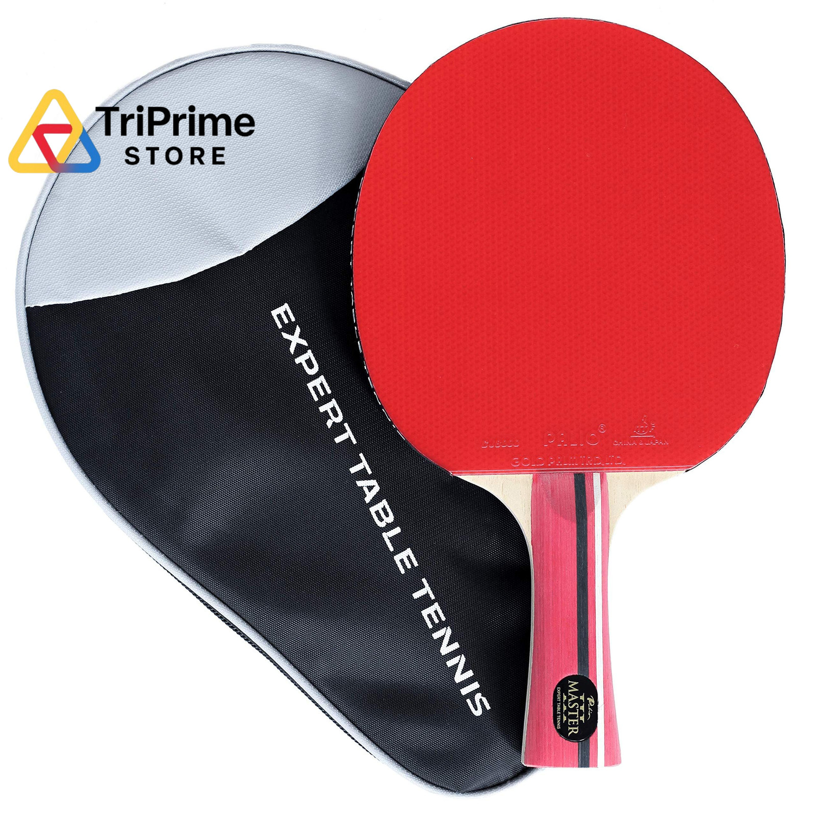 Palio Master 3.0 Table Tennis Racket One Size, Red Handle, Red/Black Rubbers 
