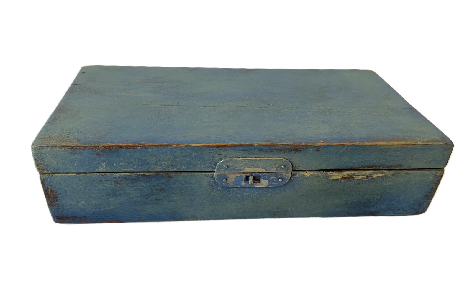 Vintage Kitchen Storage Box, Blue Paint, Kitchen Vintage Primitive, 8''x 4"x2"