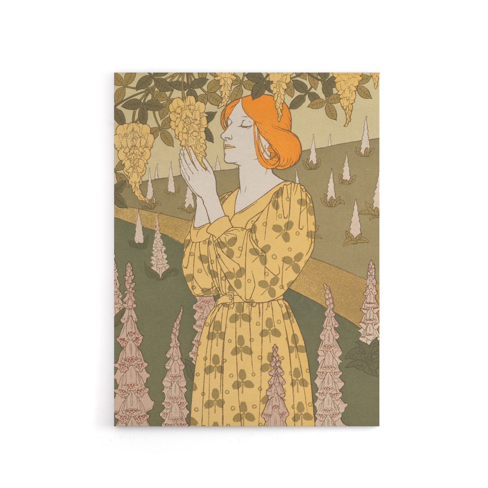 Laburnum Foxglove Canvas Wall Art Print Vintage Floral Verneuil