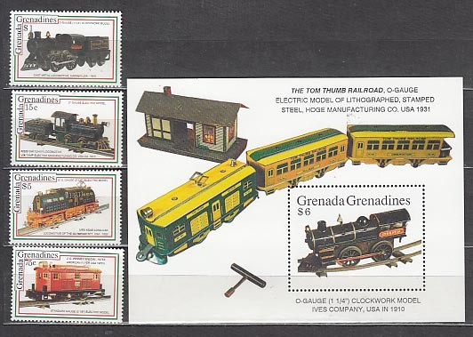 Grenada-Grenadines - Mail Yvert 1354/7+H.247 ** MNH Trains