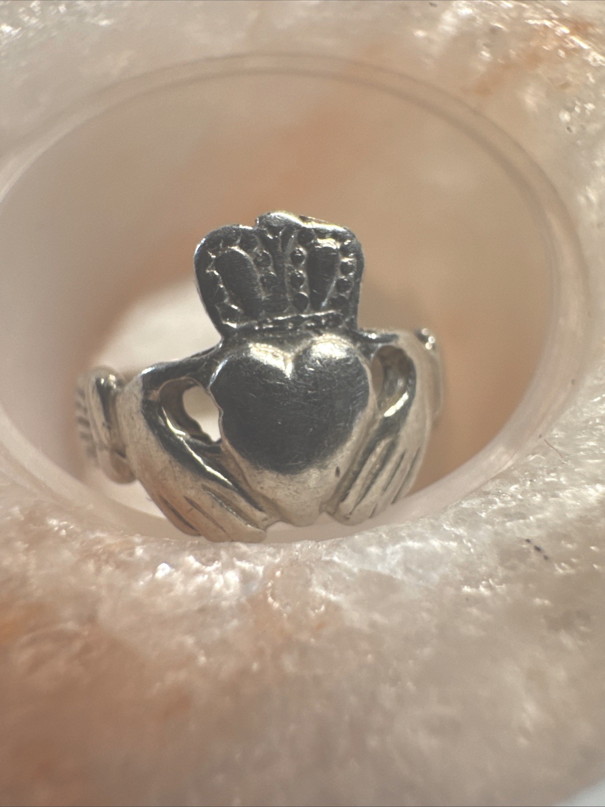 Lot Of 2 Piece Jewelry: 925 Ring Size 4.5 And Necklace With Word  PEACE