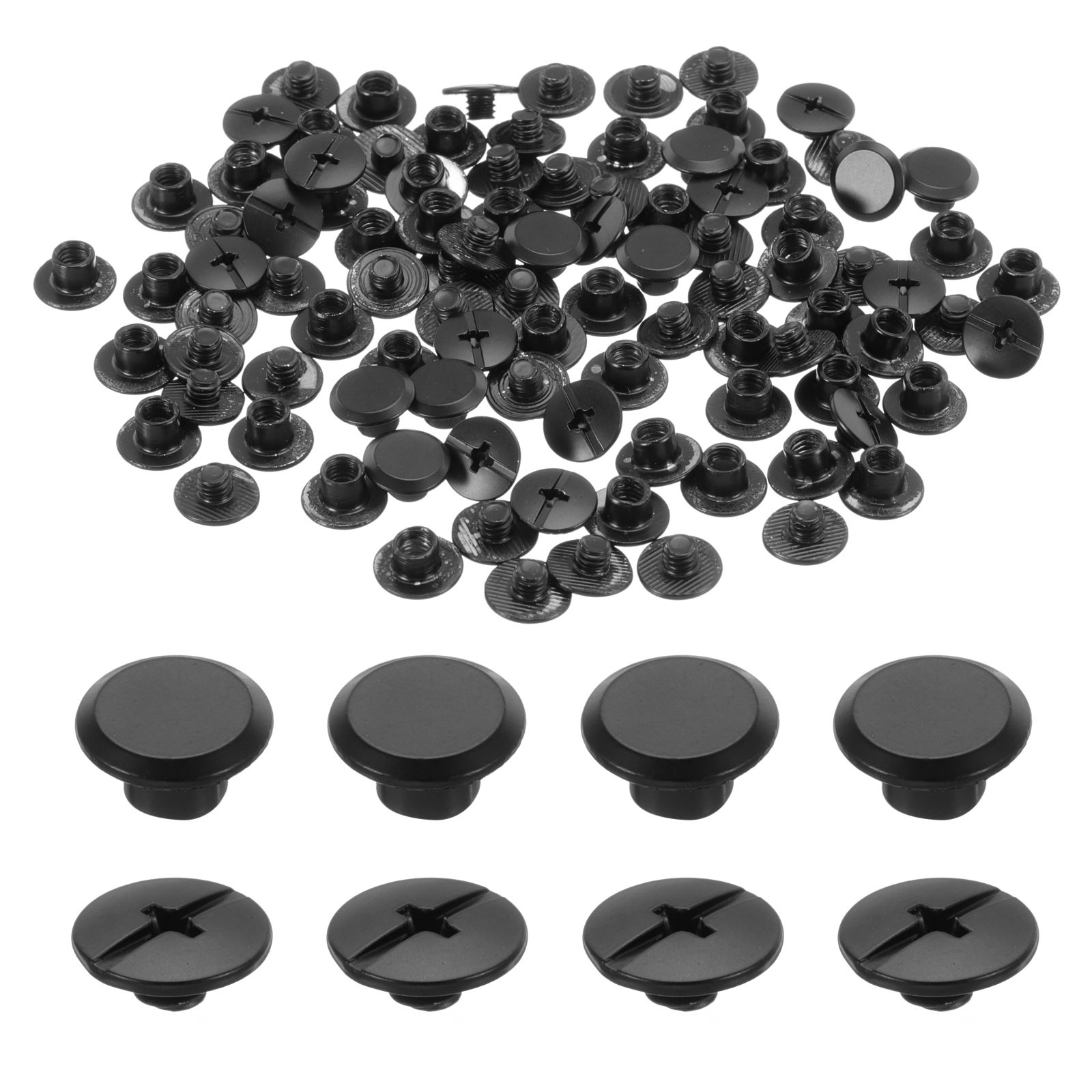 50pack M5 x 4mm Chicago Screw Metal Stud Screw Rivets for Leather Black