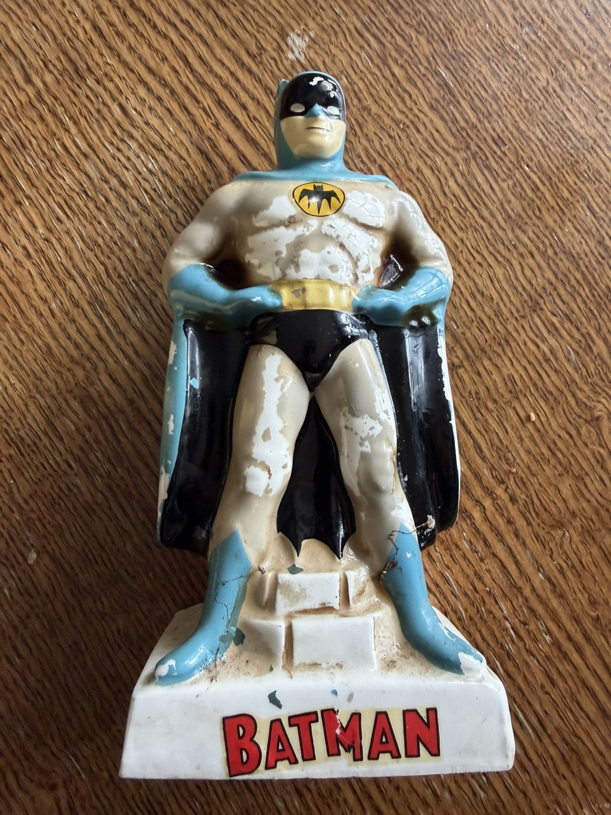 Vintage Batman Ceramic Coin Bank 1966 Natl Periodical Publications W/stopper
