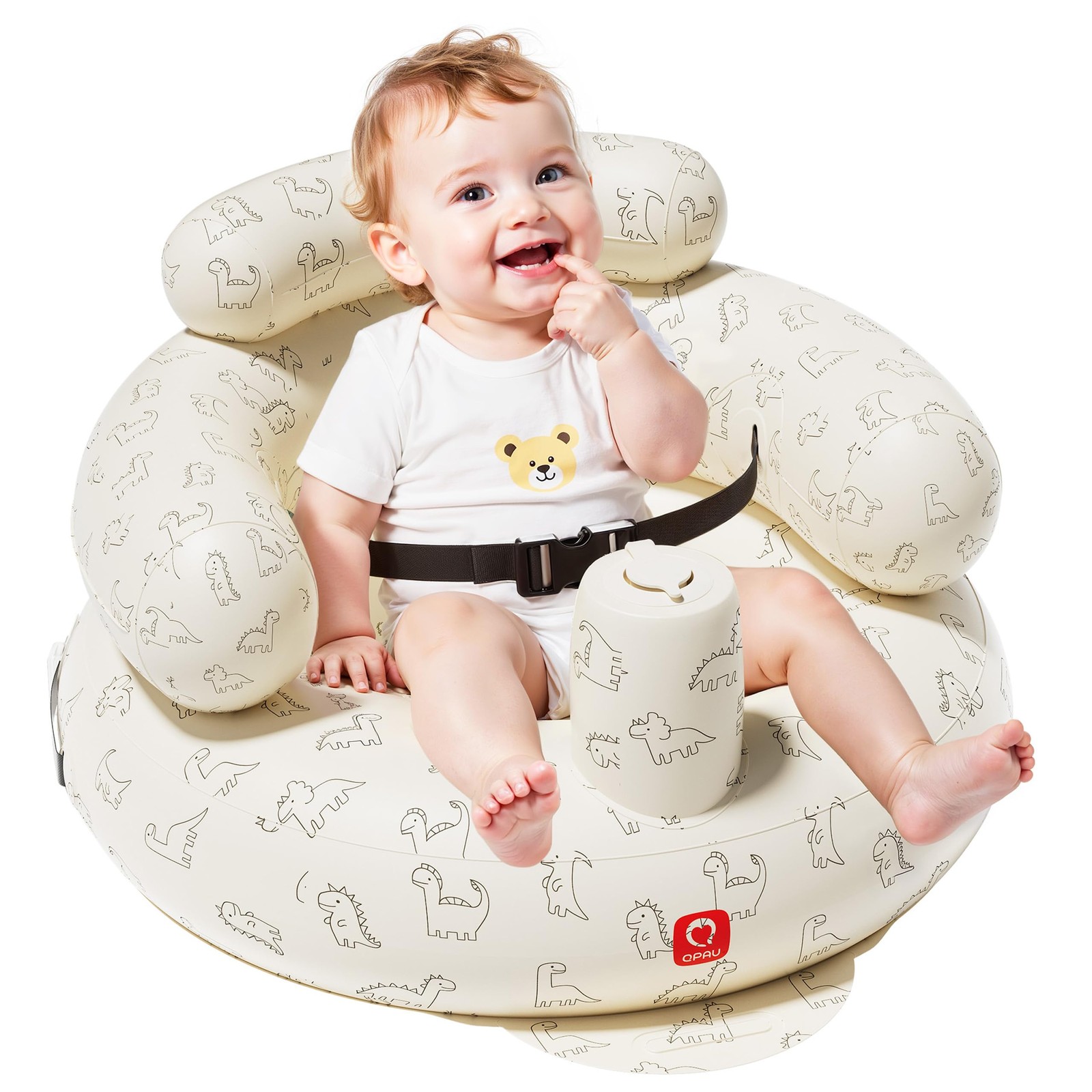 Inflatable Baby Seat with Safety Harness for Babies 3 Months & Up, Baby Floor...