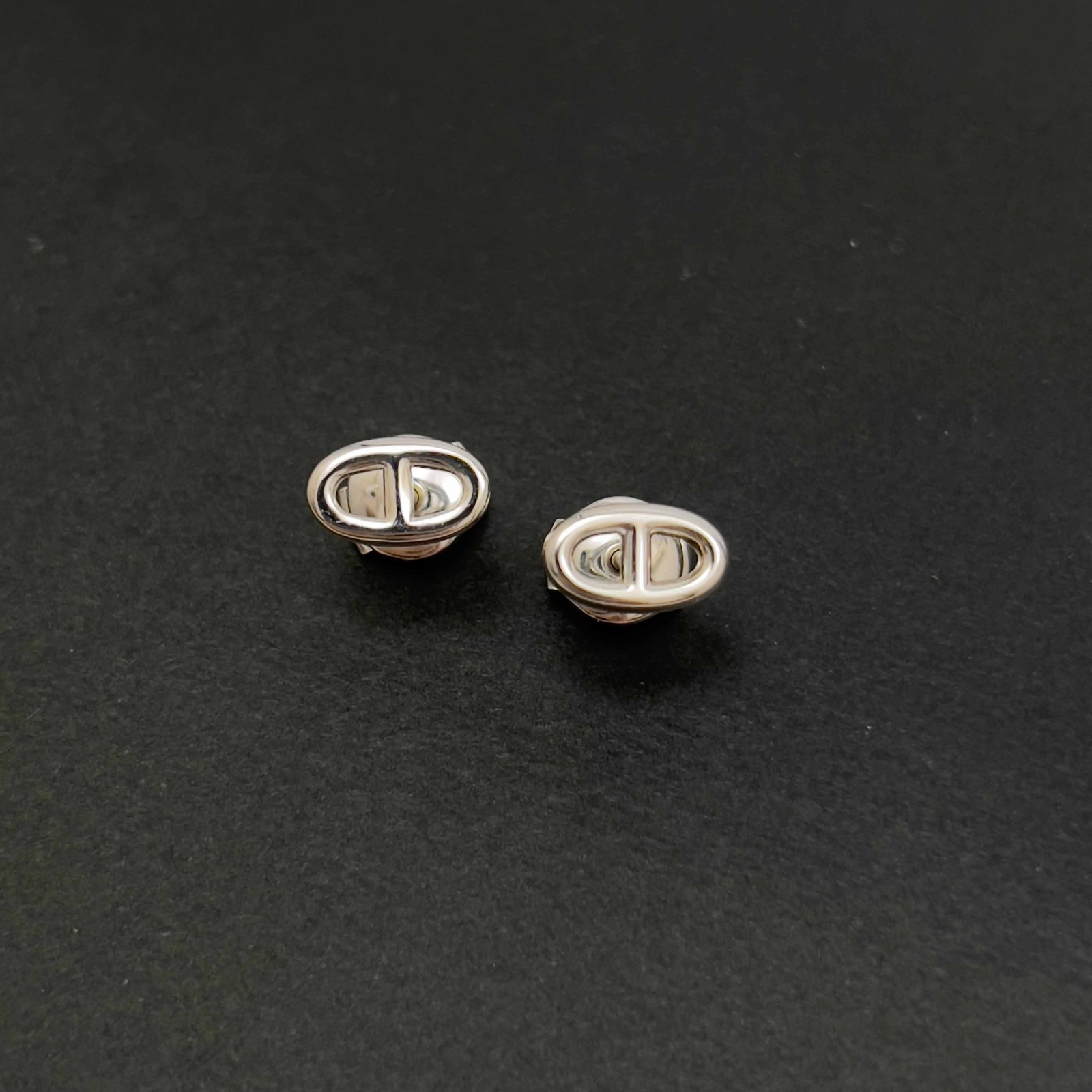 HERMES Earrings Cha ne d Ancre Flandre TPM Ag925 Earrings Ladies Silver Used