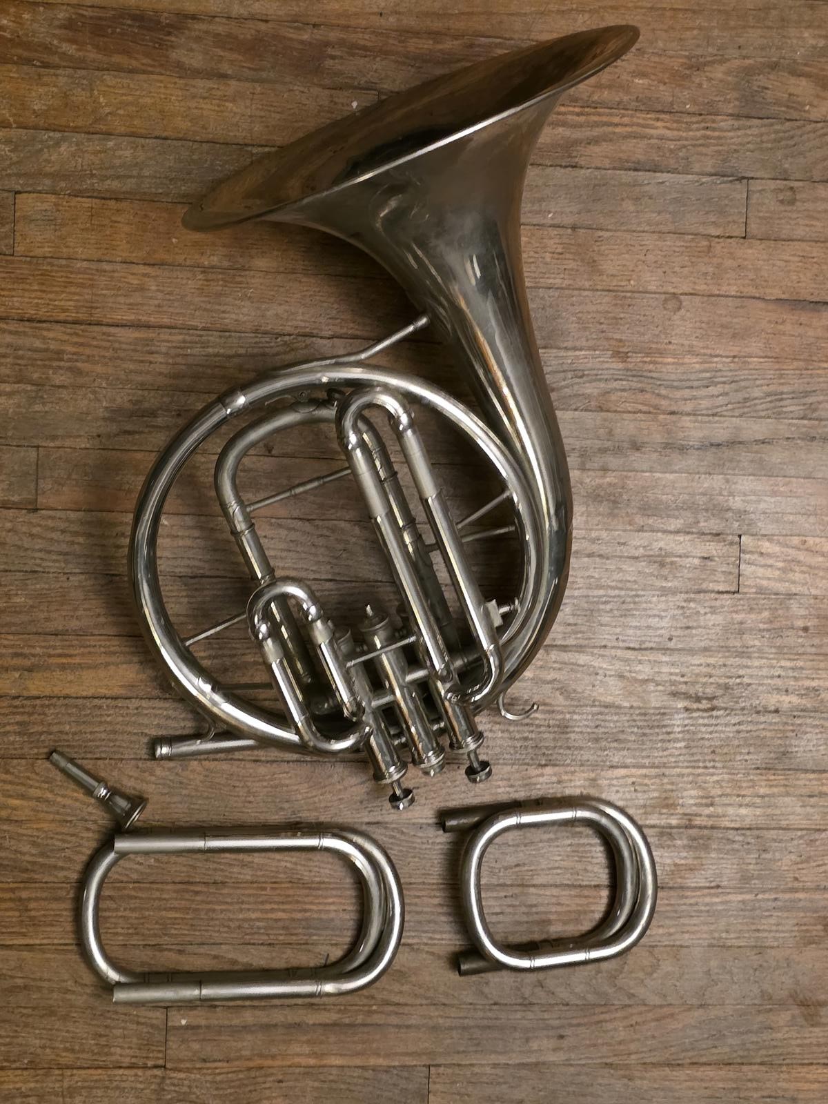 Vintage 1930's-40's Antique Mellophone - Stamped Czechoslovaki complete set