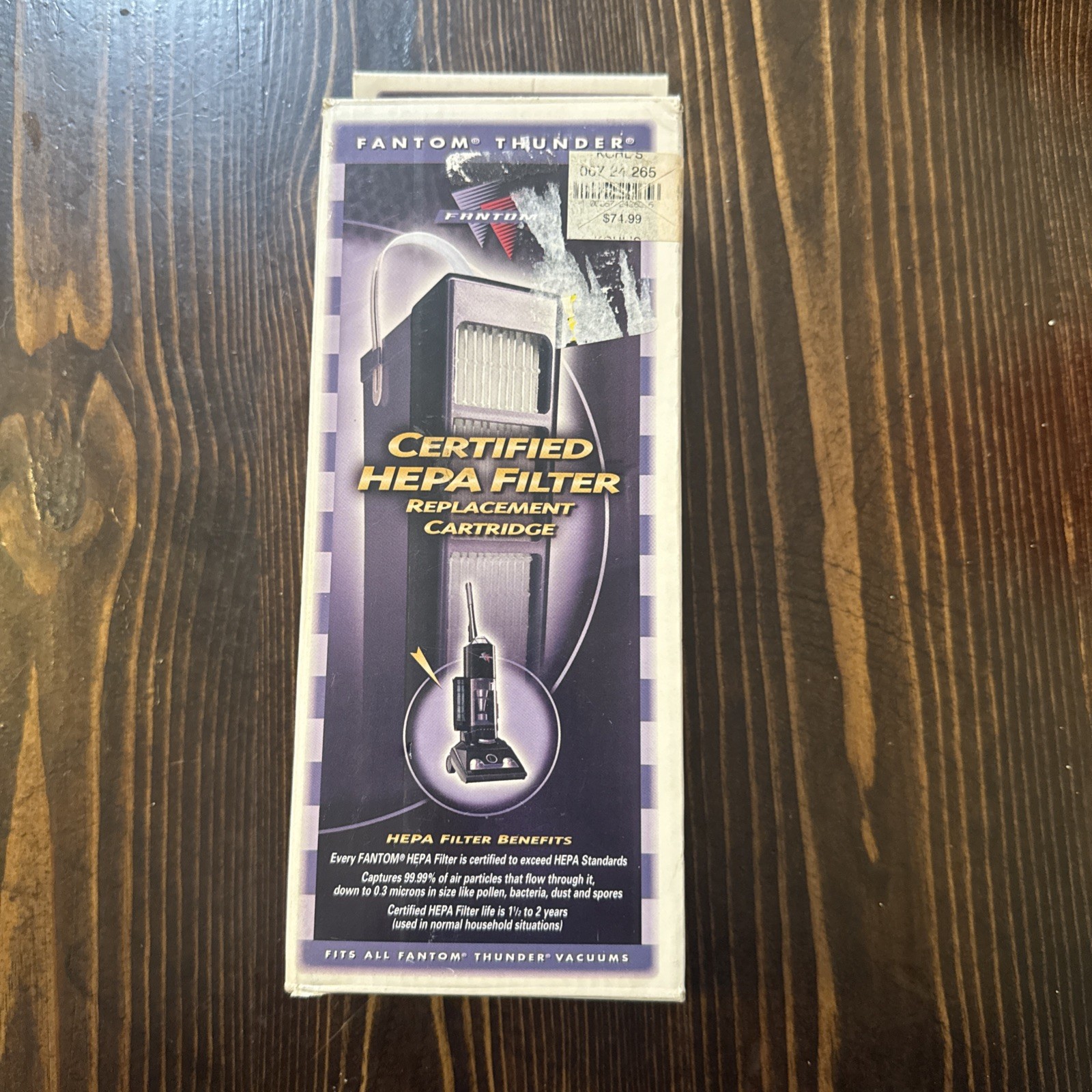 Fantom Thunder Vacuums Certified HEPA Filter Replacement Cartridge NIB Unused