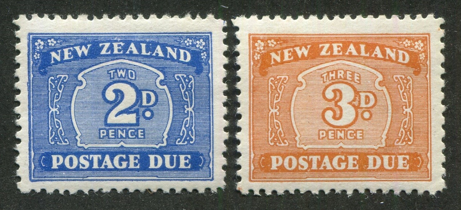 New Zealand J24, J25 Mint Postage Due Stamps