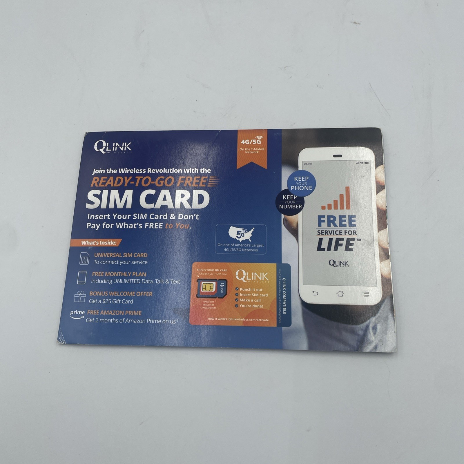 QLink Wireless Ready-To-Go-Free SIM Card - NEW