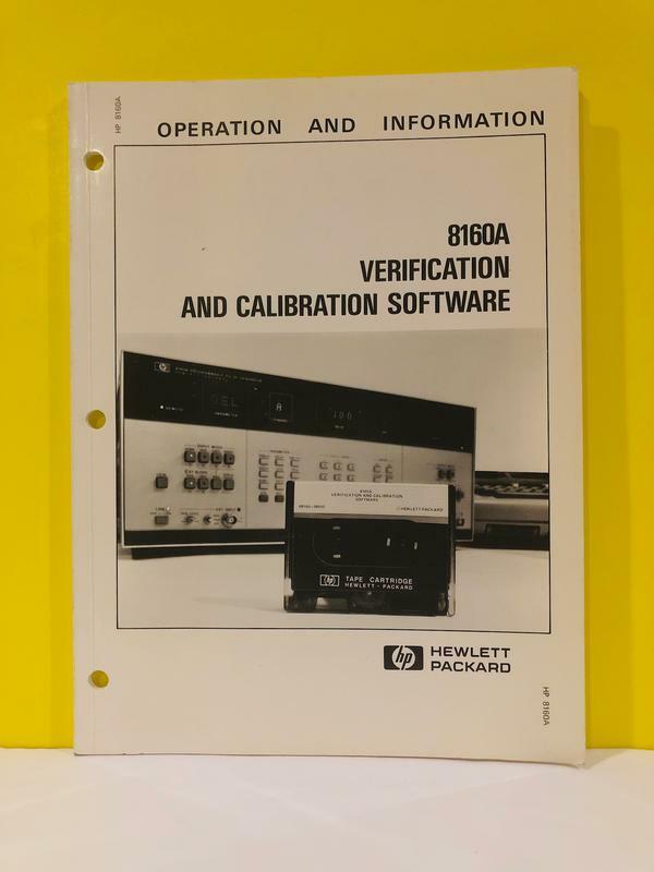 HP 8160A Verification and Calibration Software Operation and Information