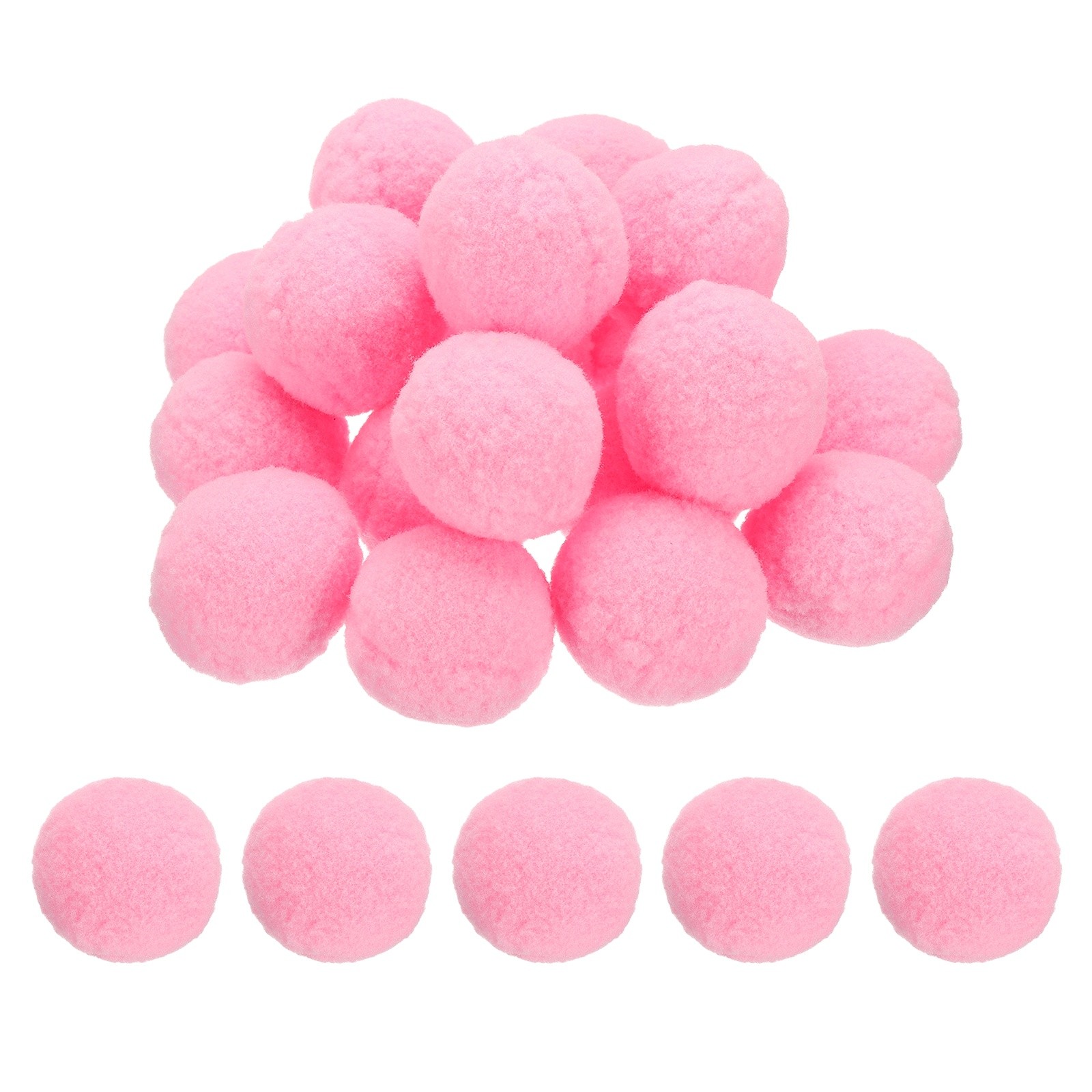 1.6inch Pom Poms for Crafts, 20pcs Small Pompoms Fuzzy Puff Balls, Light Pink