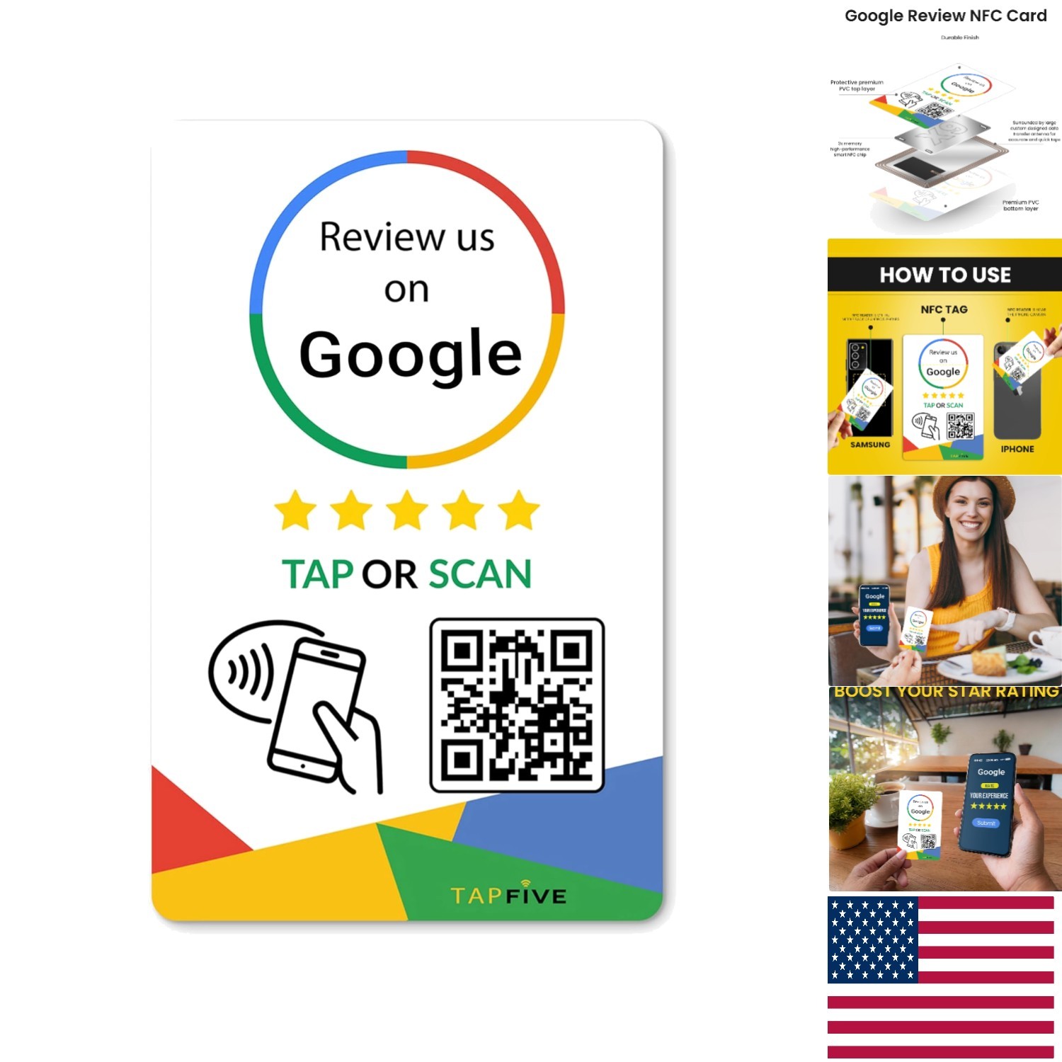 Effortless Customer Feedback with TapFive NFC Review Card - Works on All Devices