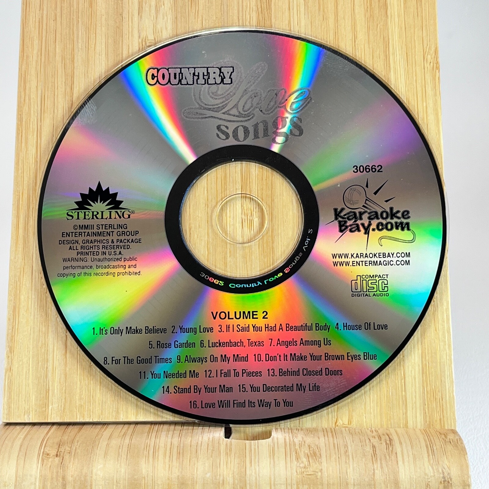 Sterling Karaoke Country Love Songs Volume 2 30662