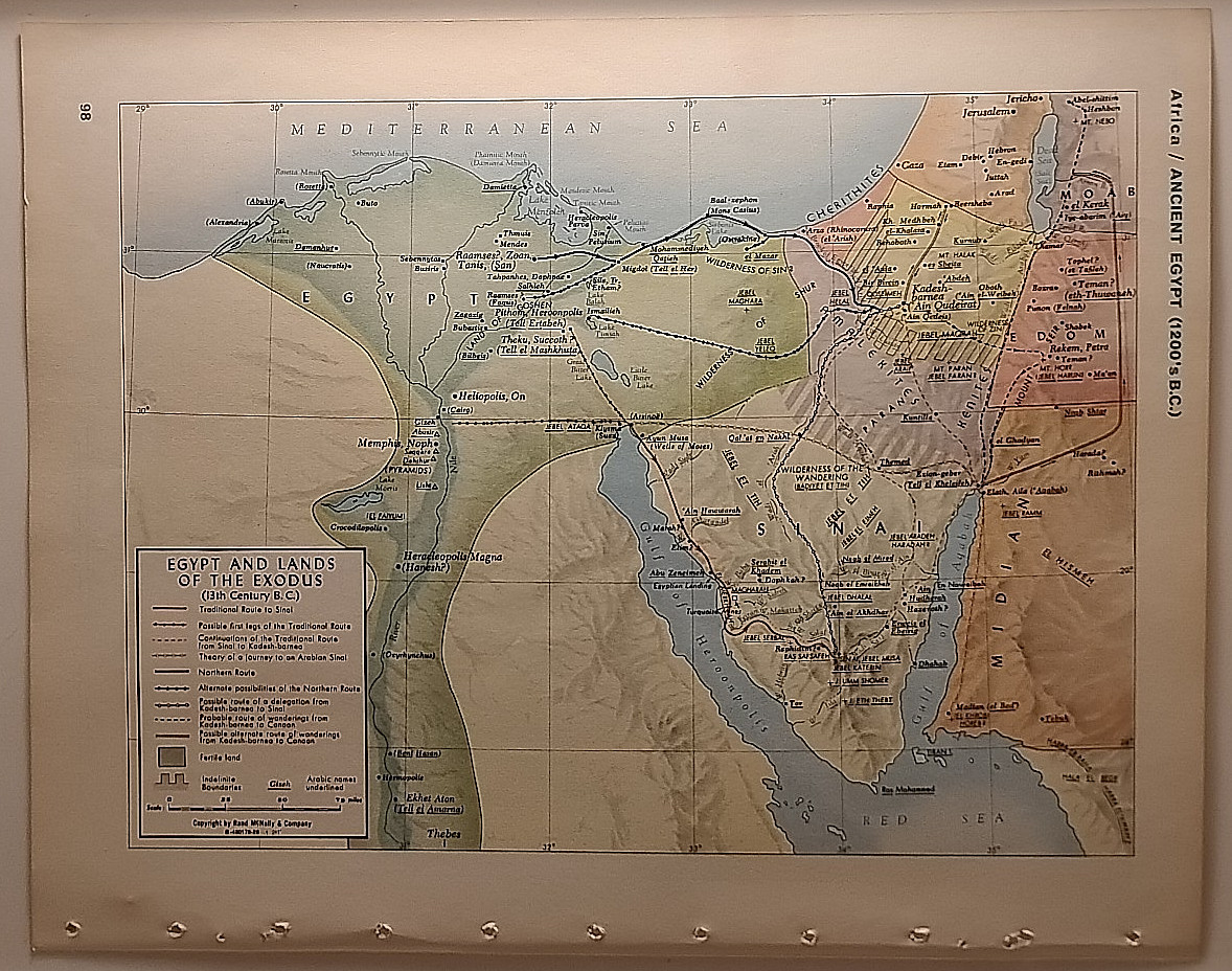 Vintage ANCIENT EGYPT Atlas Map from a 1967 Mid-Century Modern World Book Atlas