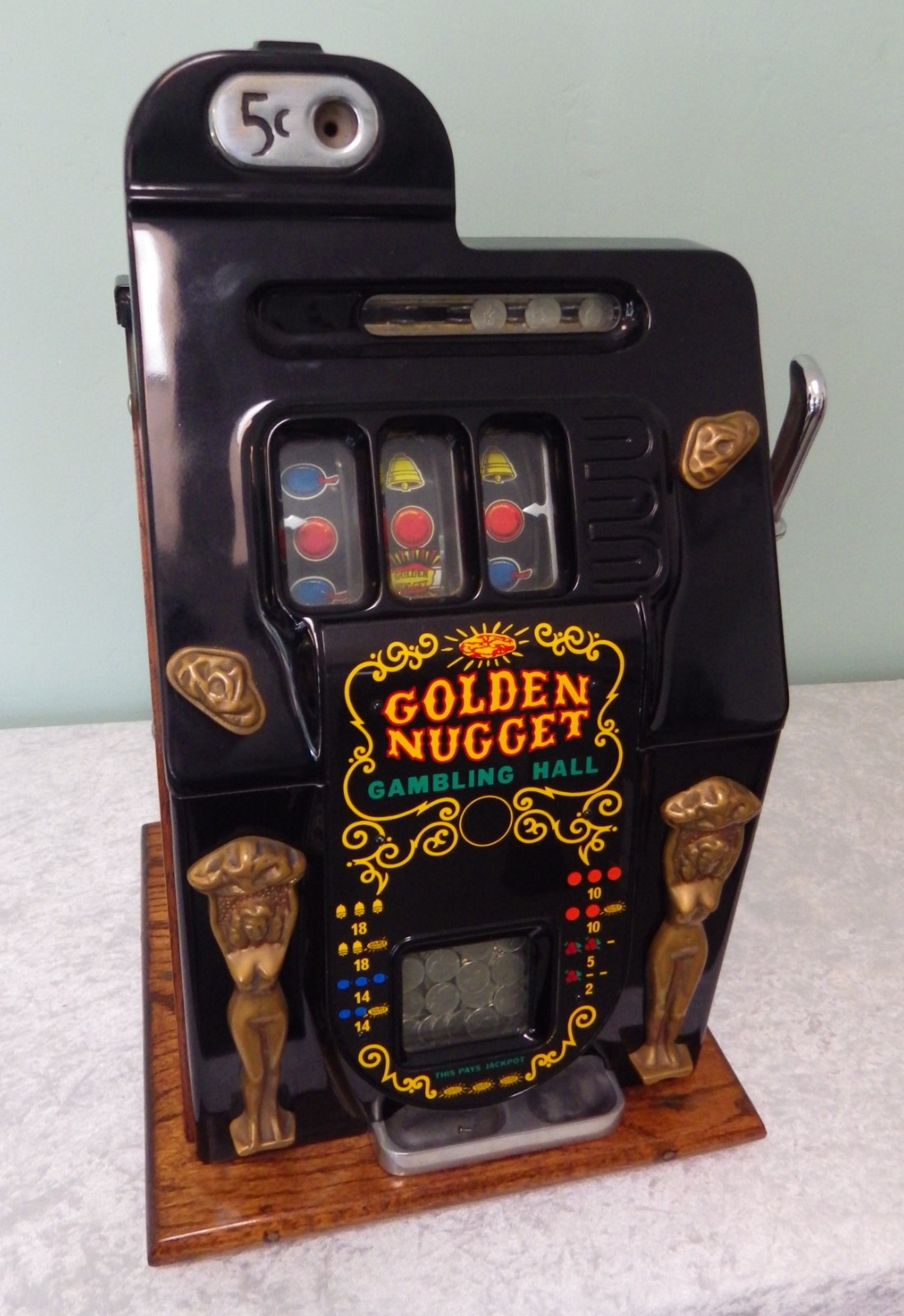 Antique Mills Golden Nugget 5¢ slot machine As Is part Local Pickup San Diego CA