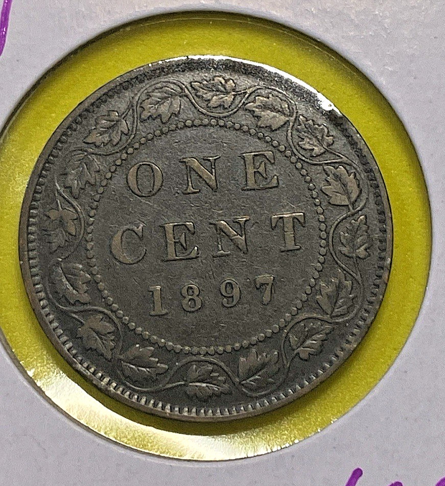 1897 Canada One Cent - Large 1 Penny - VF 20 - Queen Victoria - Bronze