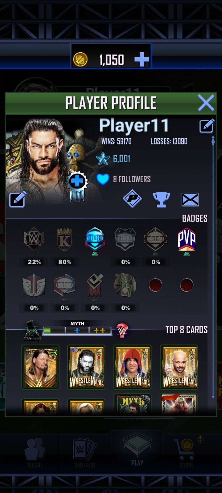 WWE  Supercard MYTH Profile