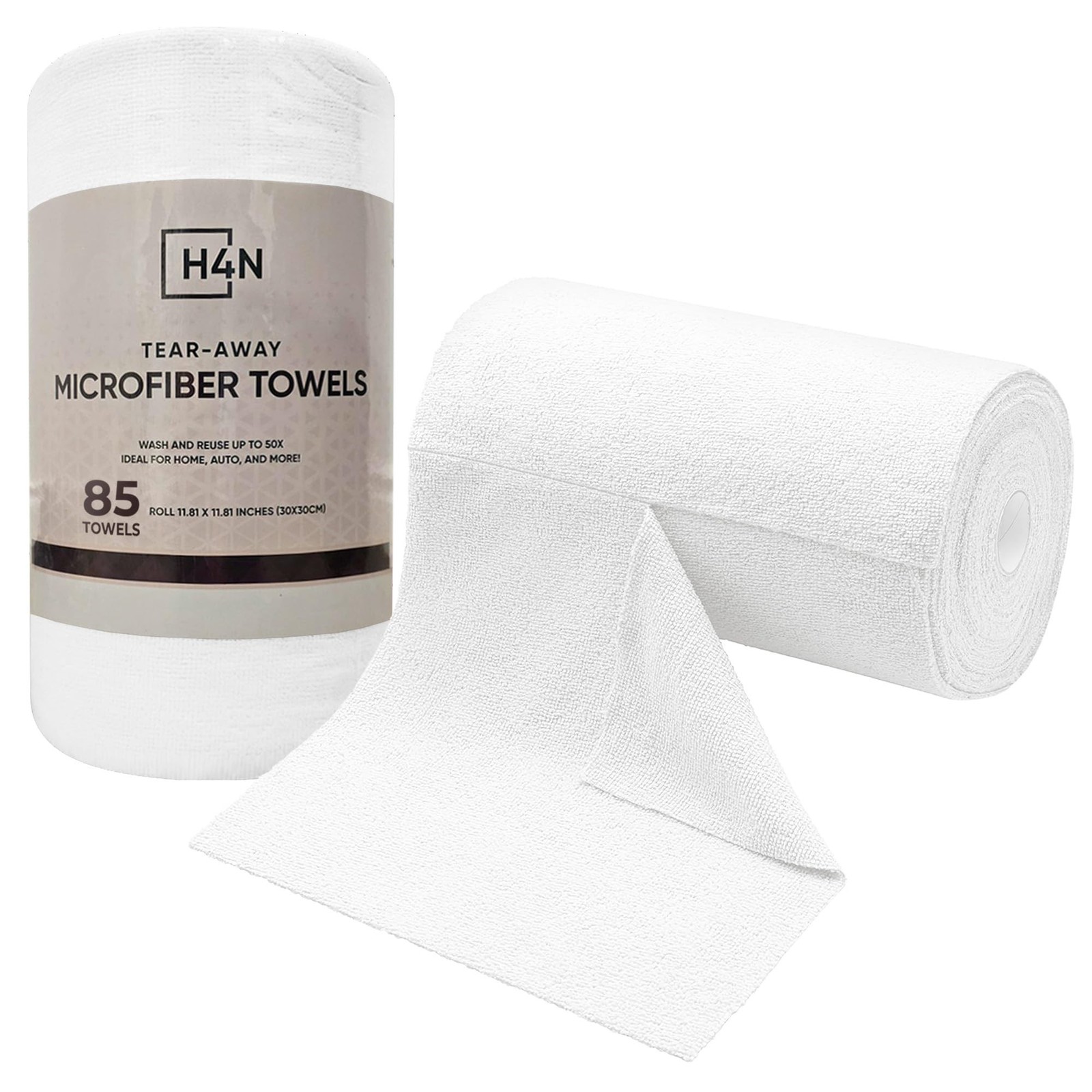 H4N Microfiber Cleaning Cloth Roll, 85 Pack Micro Fiber Wash Cloths for Car, ...