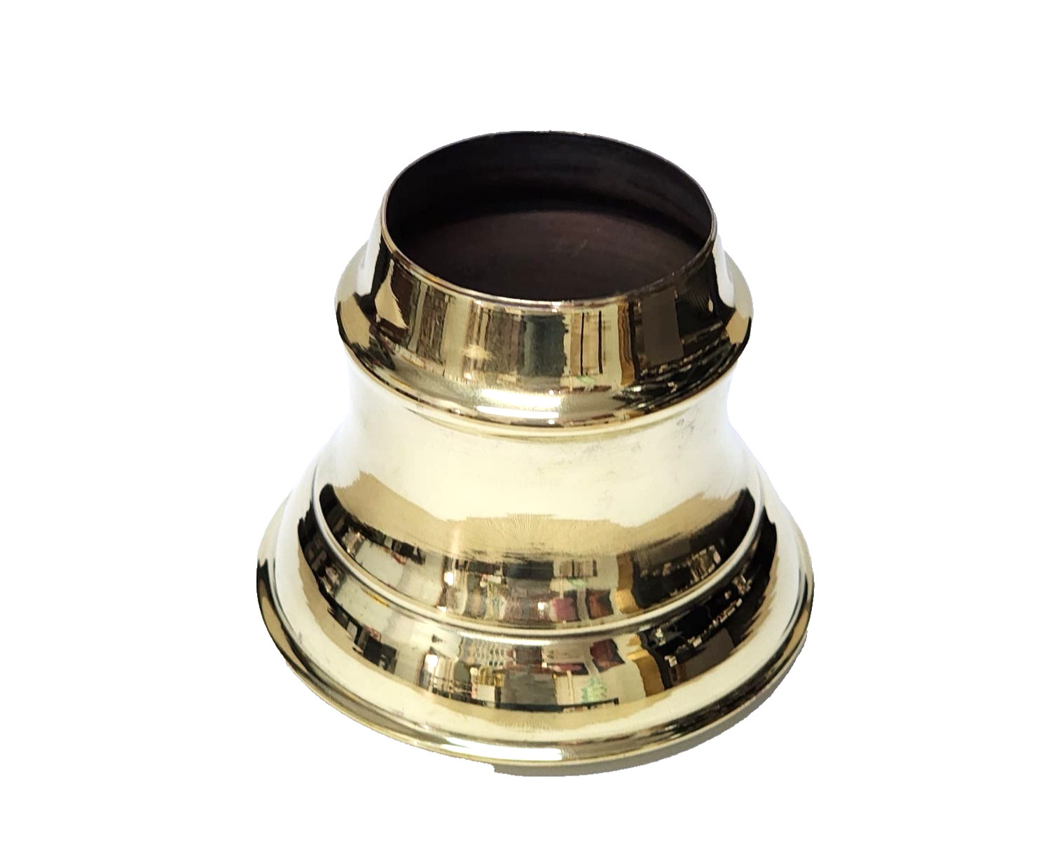 open end brass 2 large SPUN FOOT feet large version b9 bed vintage shape hollow