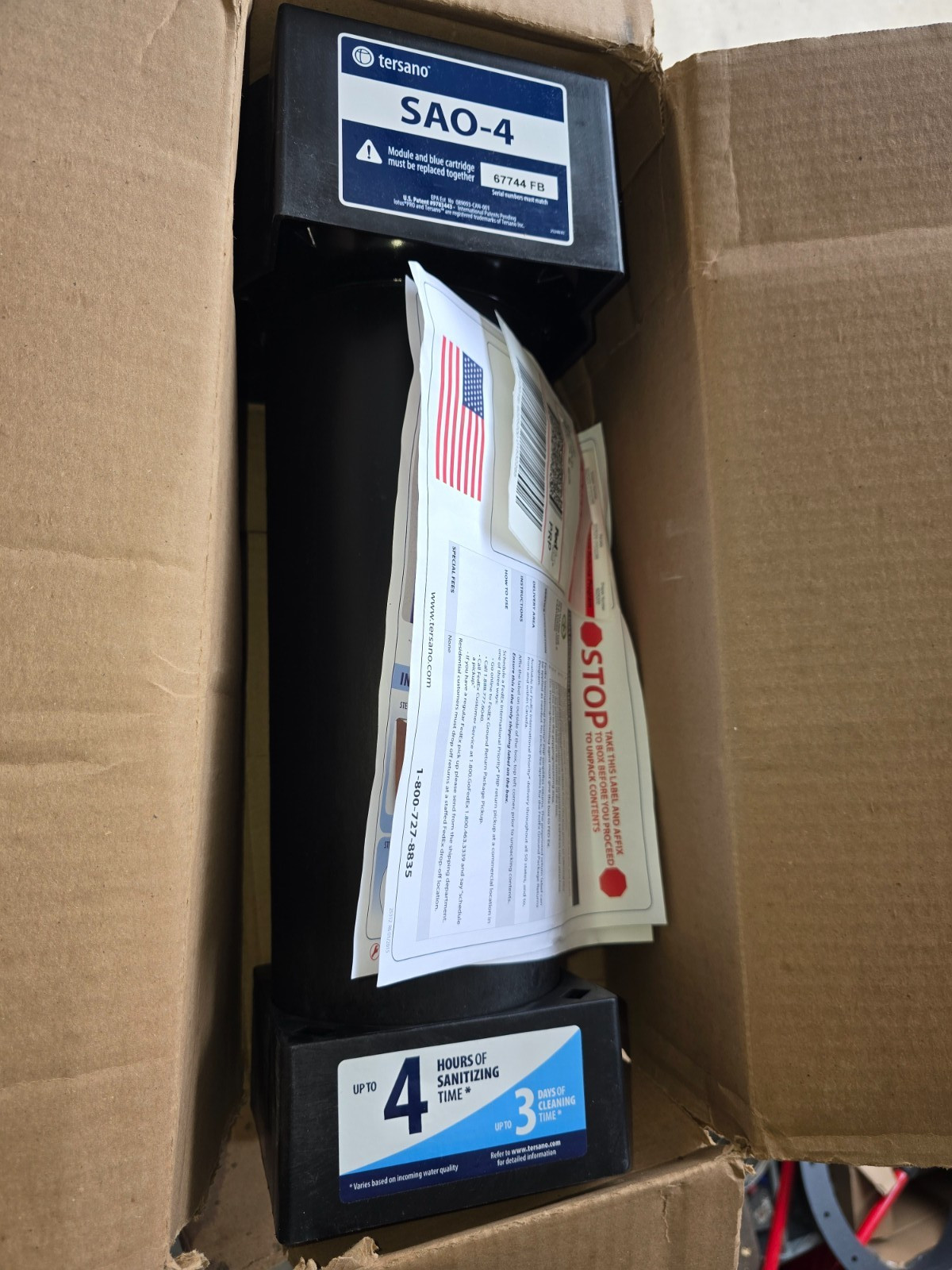 Tersano SAO-4 Cleaning Filter Cartridge 4-Hours for Lotus Pro Dispenser LCA114K