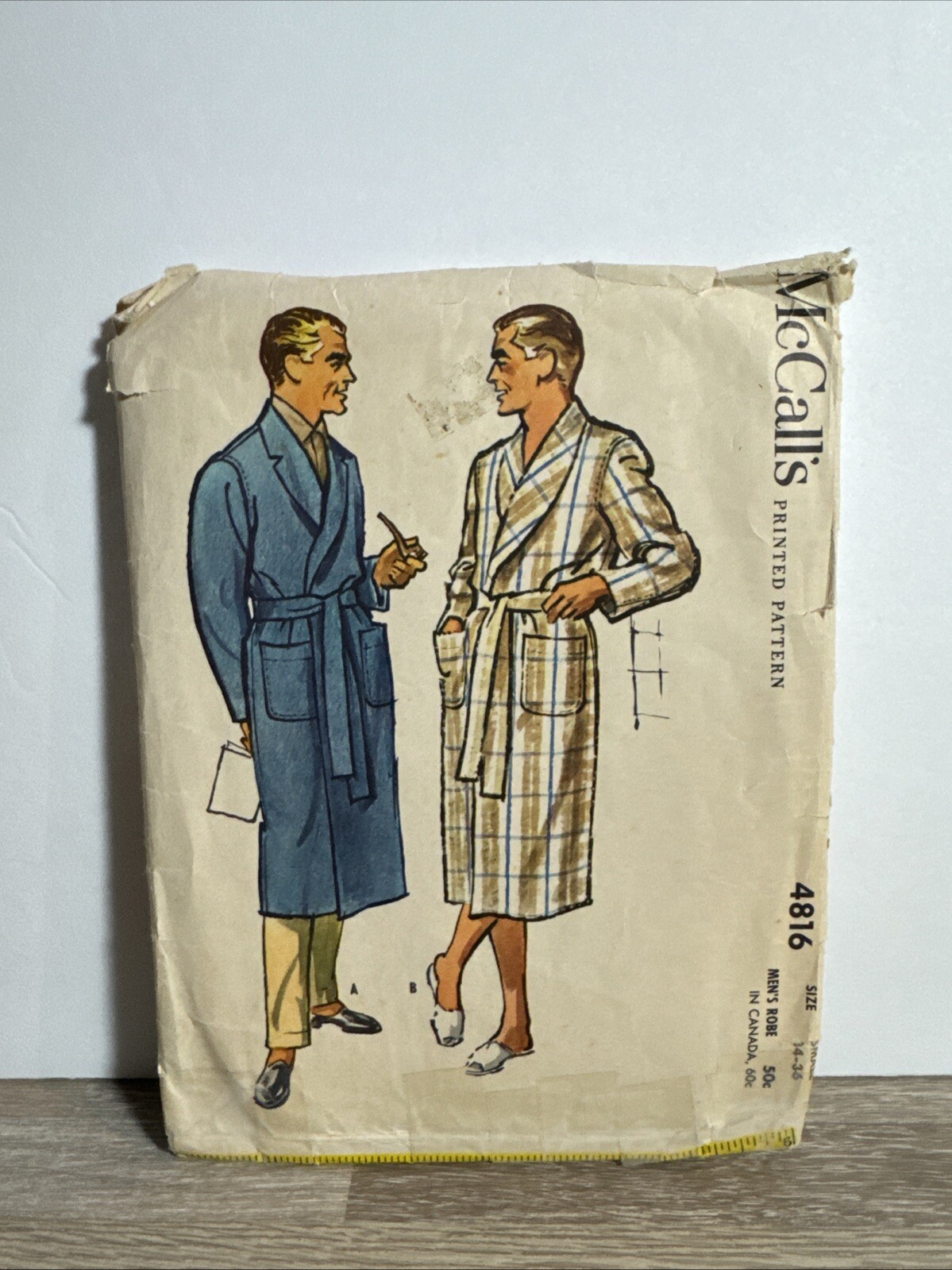 McCalls 4816 Mens Robe HouseCoat Pattern Small 34-36 *Uncut