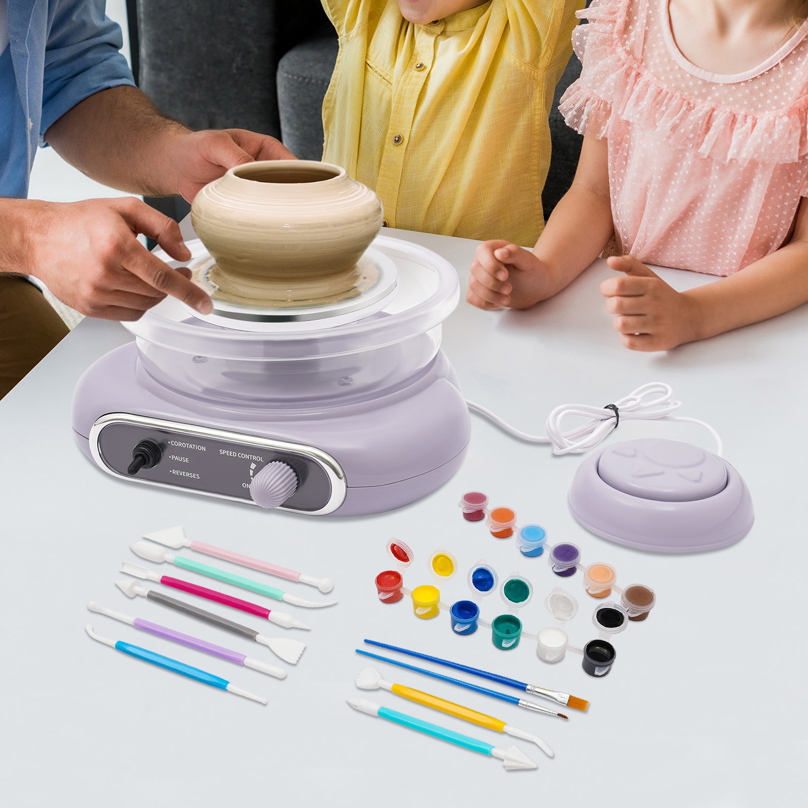 Electric Adjustable Speed Mini Pottery Wheel Machine Clay Making Pottery Machine