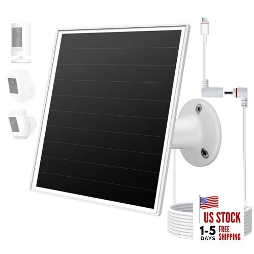 6W Solar Panel for Ring Camera, Solar Charger Compatible with Ring White-1Pack