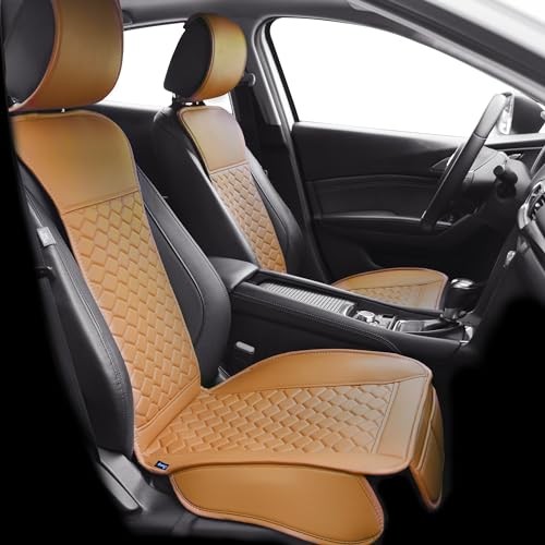 Elantrip 2PCs Front Car Seat Covers Leather Car Seat Front and Rear Seats Red